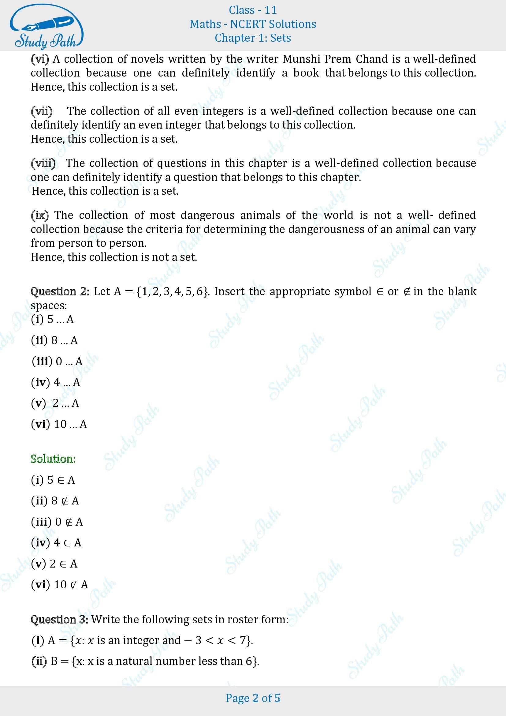 NCERT Solutions for Class 11 Maths Chapter 1 Sets Exercise 1.1 00002