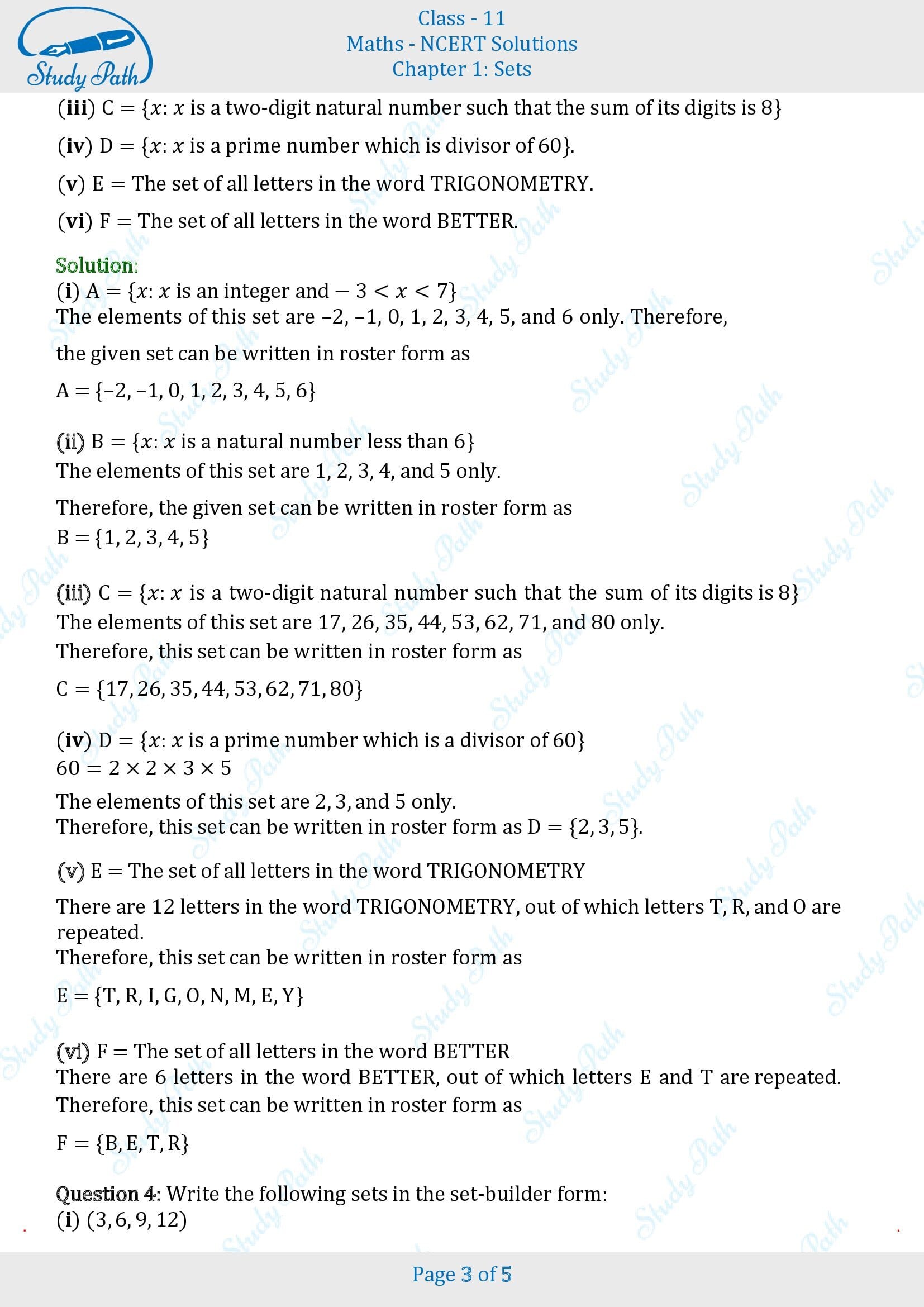 NCERT Solutions for Class 11 Maths Chapter 1 Sets Exercise 1.1 00003