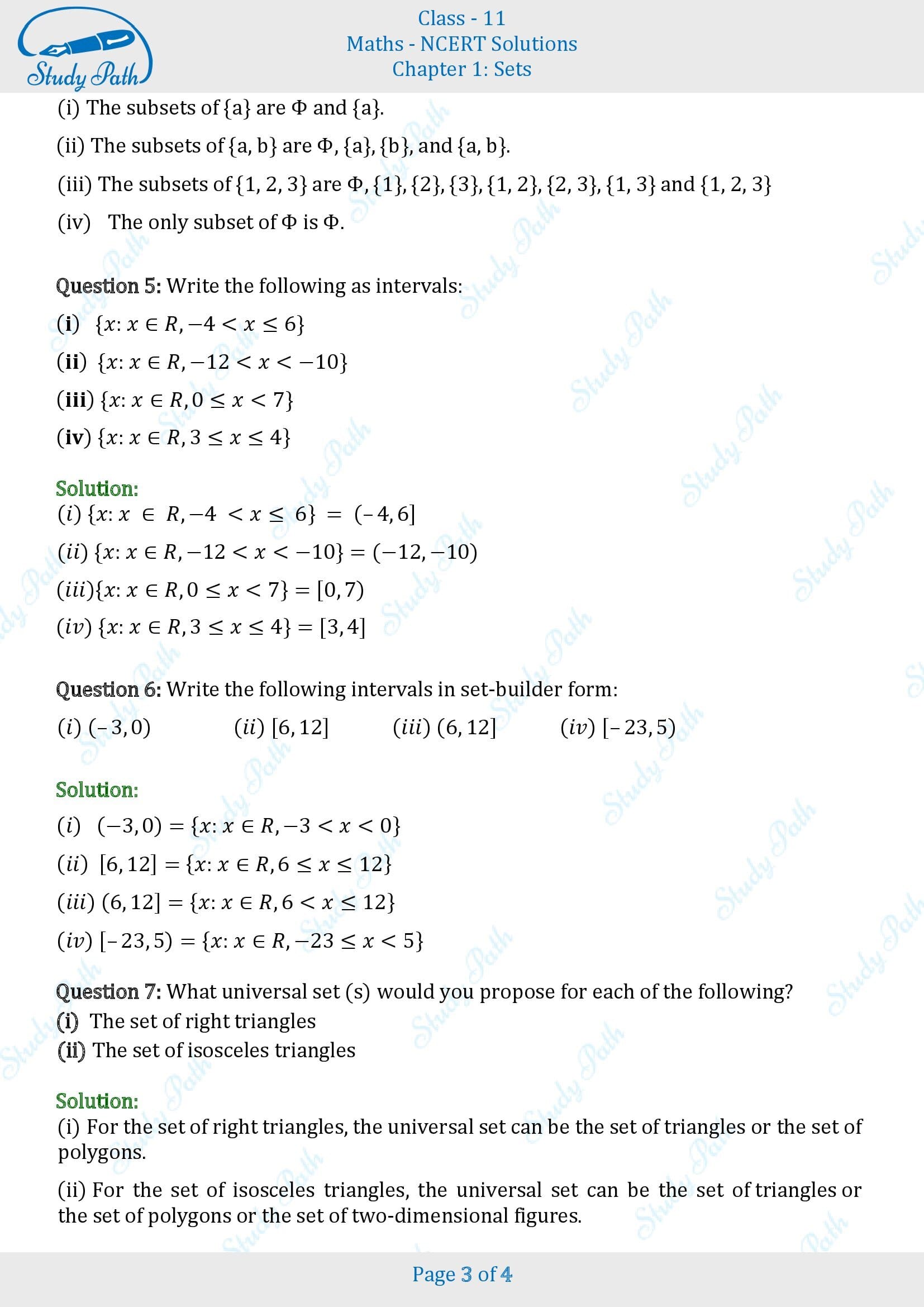 NCERT Solutions for Class 11 Maths Chapter 1 Sets Exercise 1.3 00003