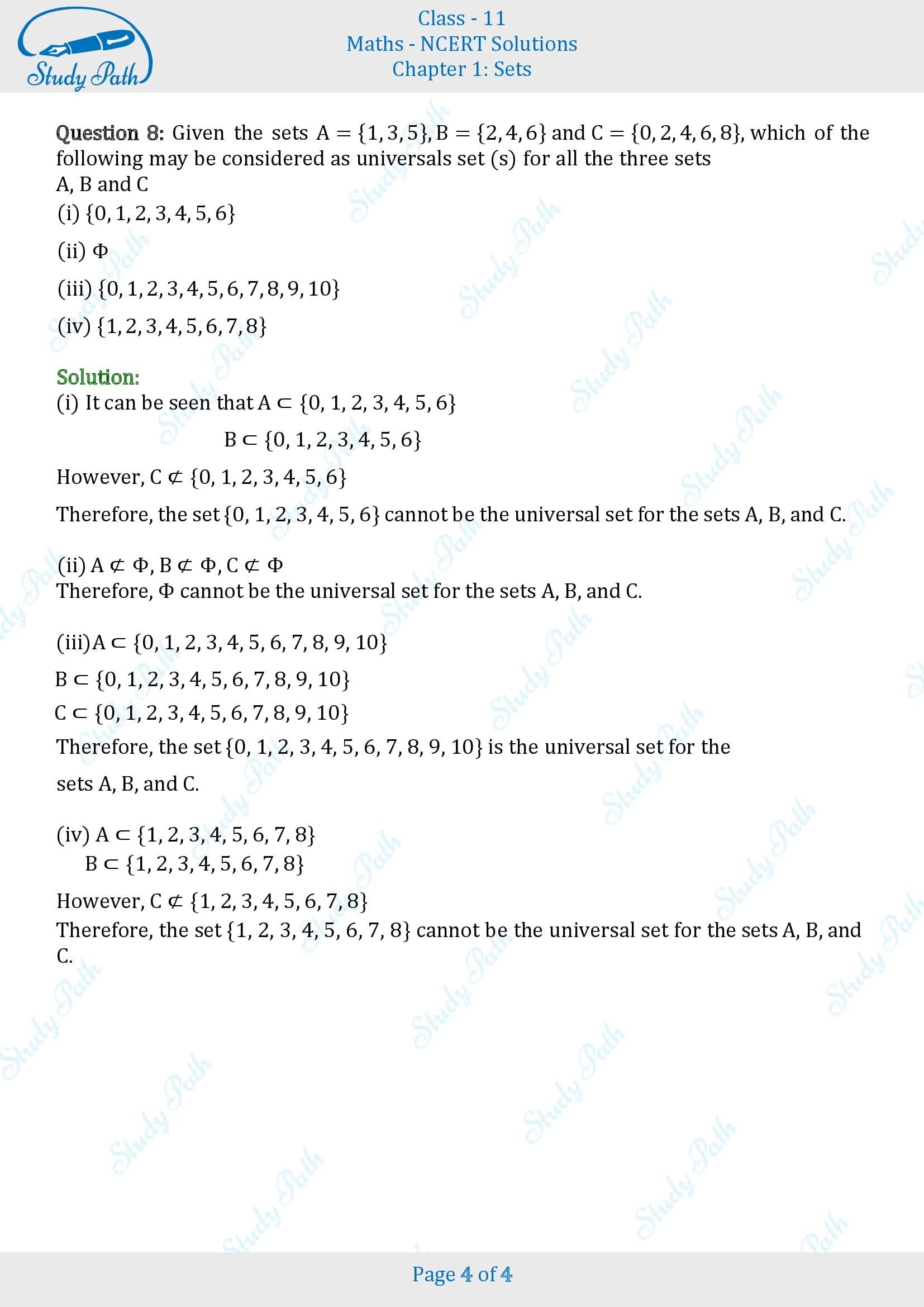 NCERT Solutions for Class 11 Maths Chapter 1 Sets Exercise 1.3 00004