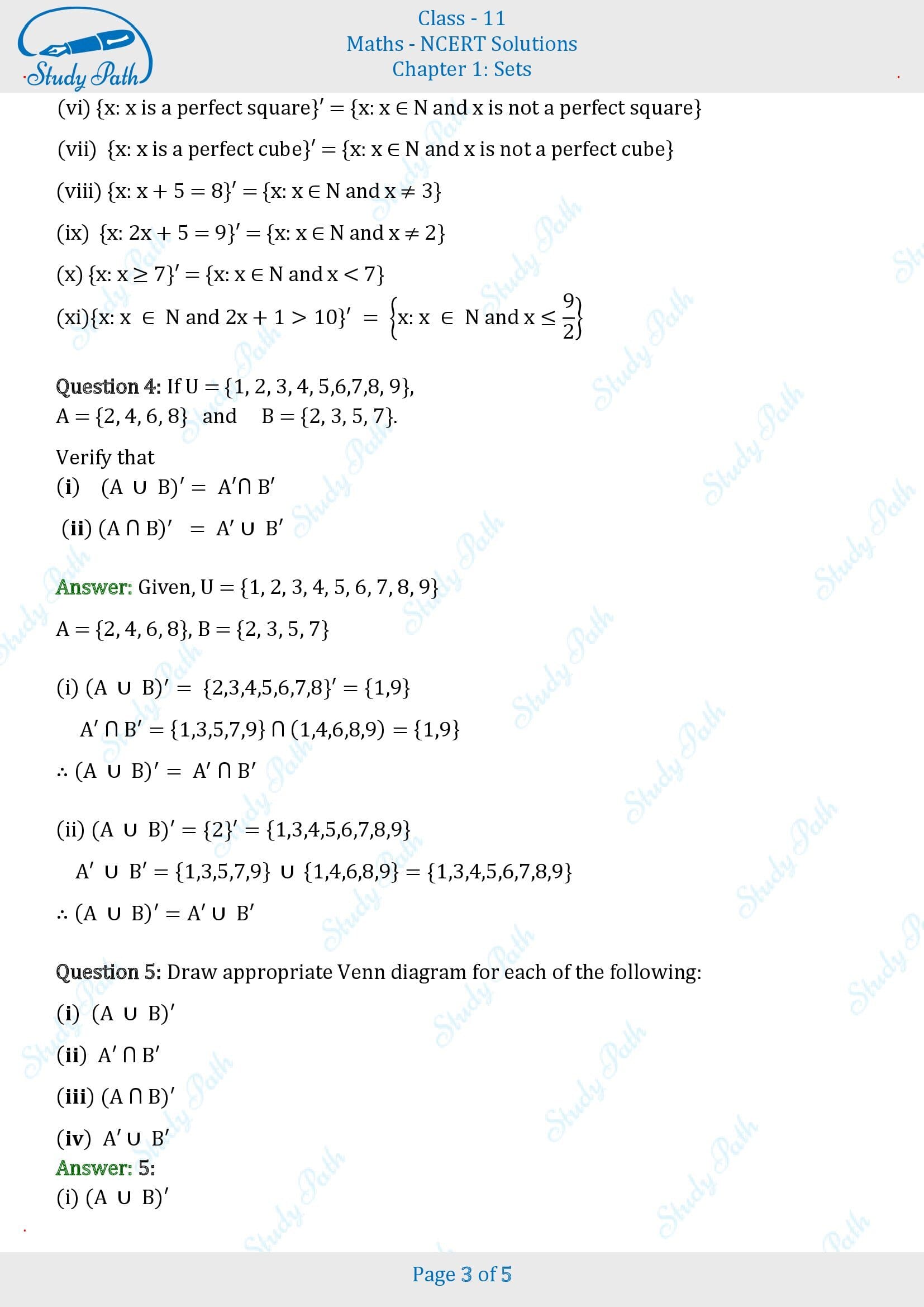 NCERT Solutions for Class 11 Maths Chapter 1 Sets Exercise 1.5 00003