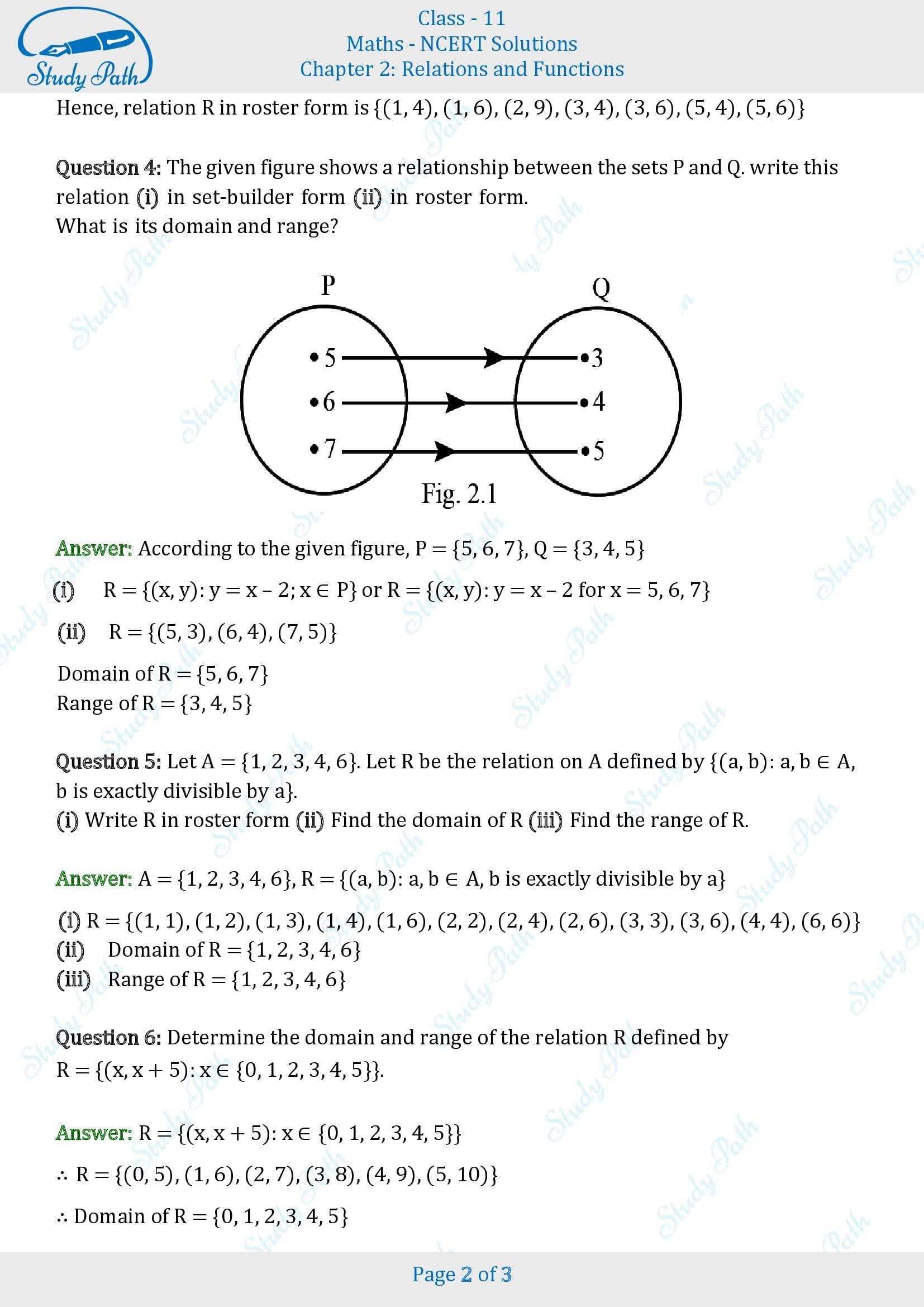 NCERT Solutions for Class 11 Maths Chapter 2 Relations and Functions Exercise 2.2 00002