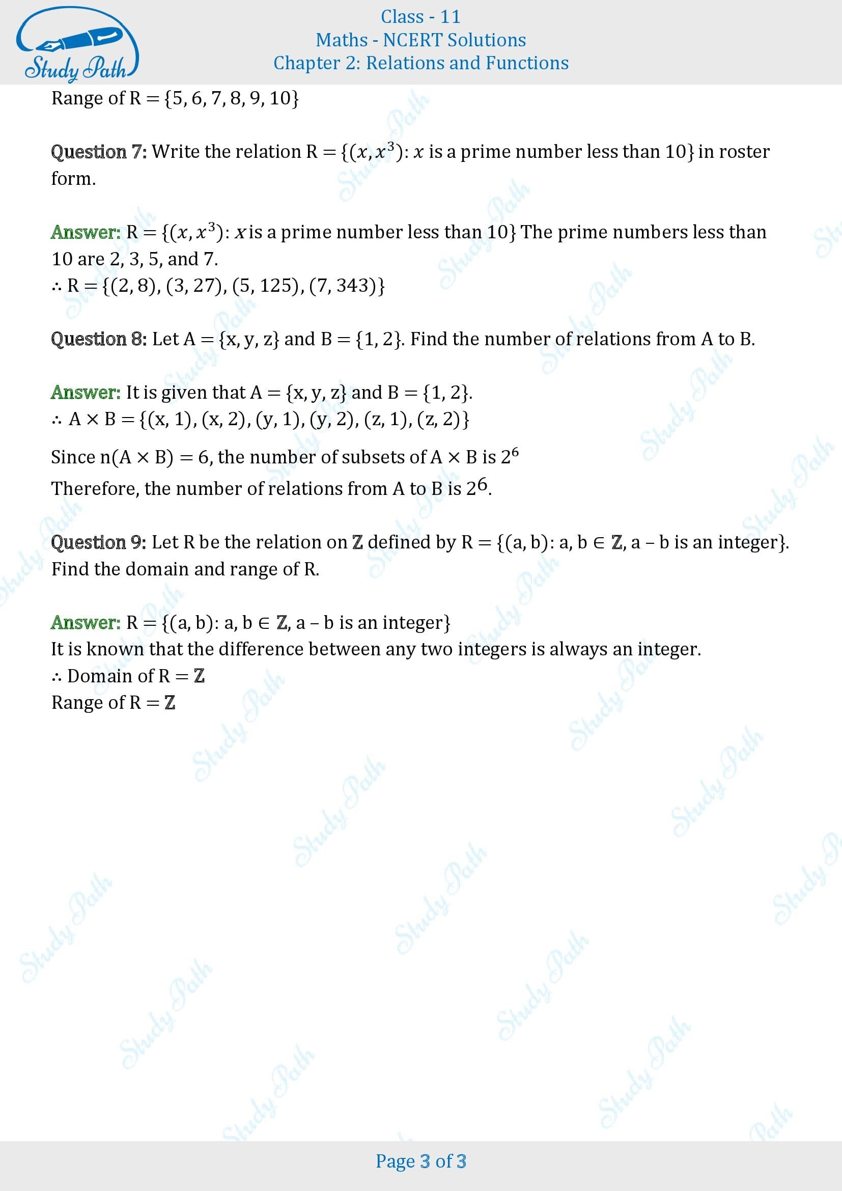 NCERT Solutions for Class 11 Maths Chapter 2 Relations and Functions Exercise 2.2 00003