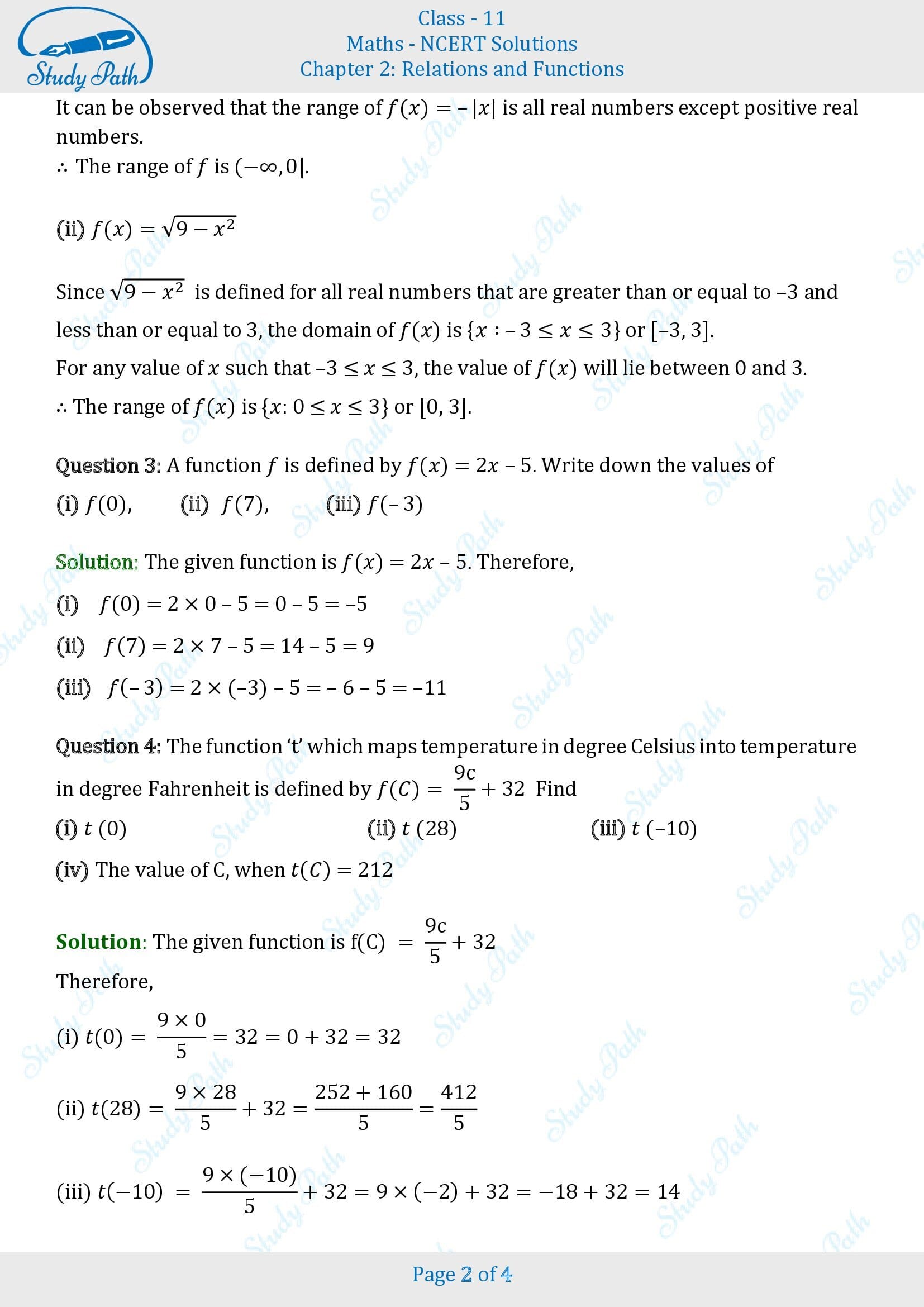 NCERT Solutions for Class 11 Maths Chapter 2 Relations and Functions Exercise 2.3 00002