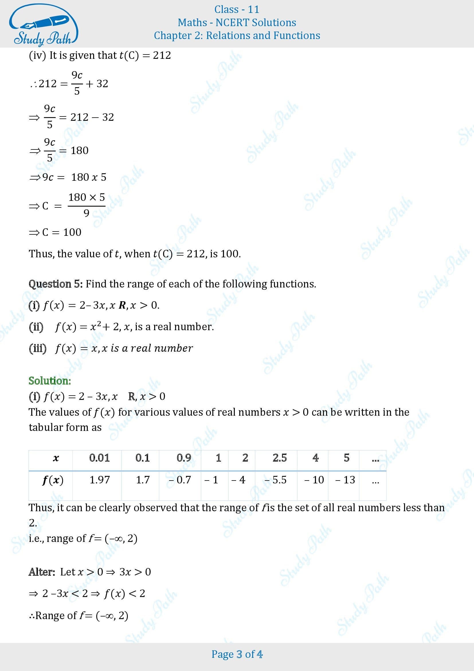 NCERT Solutions for Class 11 Maths Chapter 2 Relations and Functions Exercise 2.3 00003