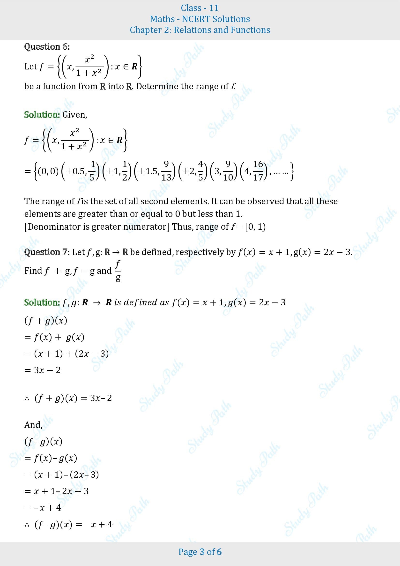 NCERT Solutions for Class 11 Maths Chapter 2 Relations and Functions Miscellaneous 2 00003