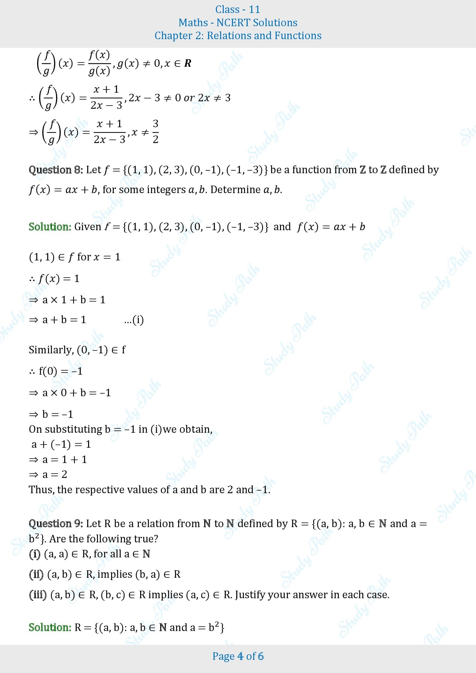 NCERT Solutions for Class 11 Maths Chapter 2 Relations and Functions Miscellaneous 2 00004