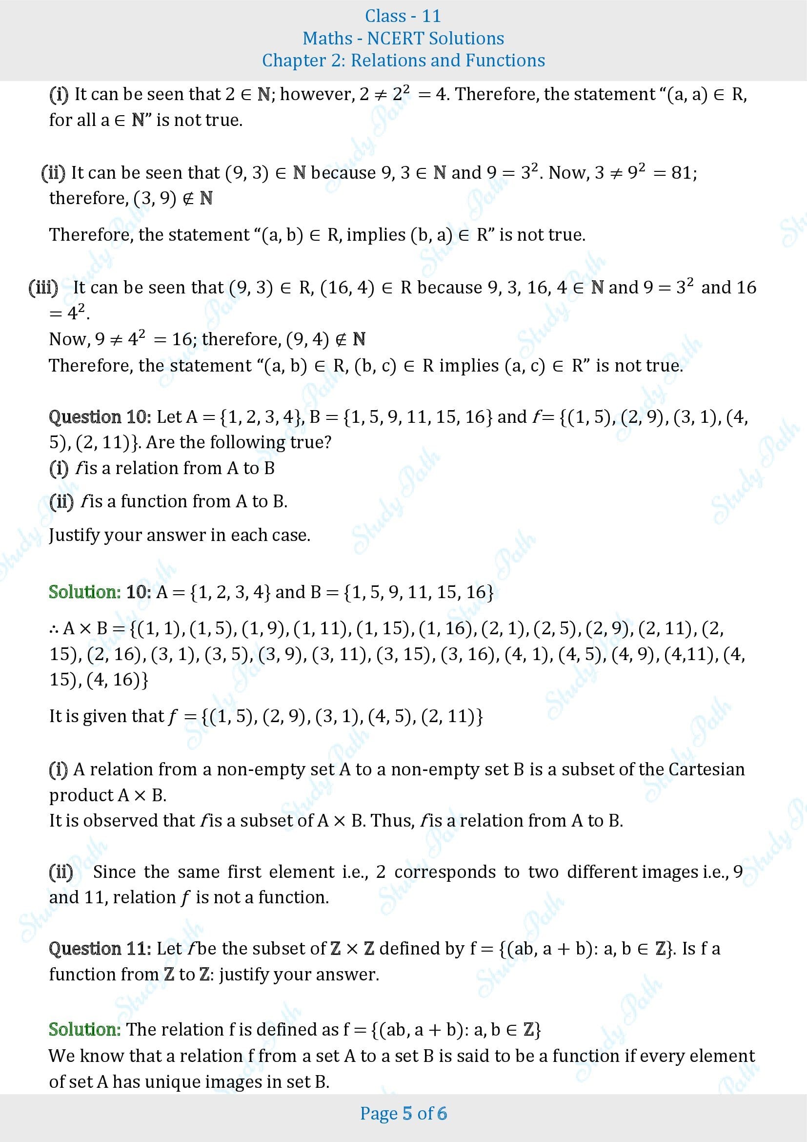 NCERT Solutions for Class 11 Maths Chapter 2 Relations and Functions Miscellaneous 2 00005