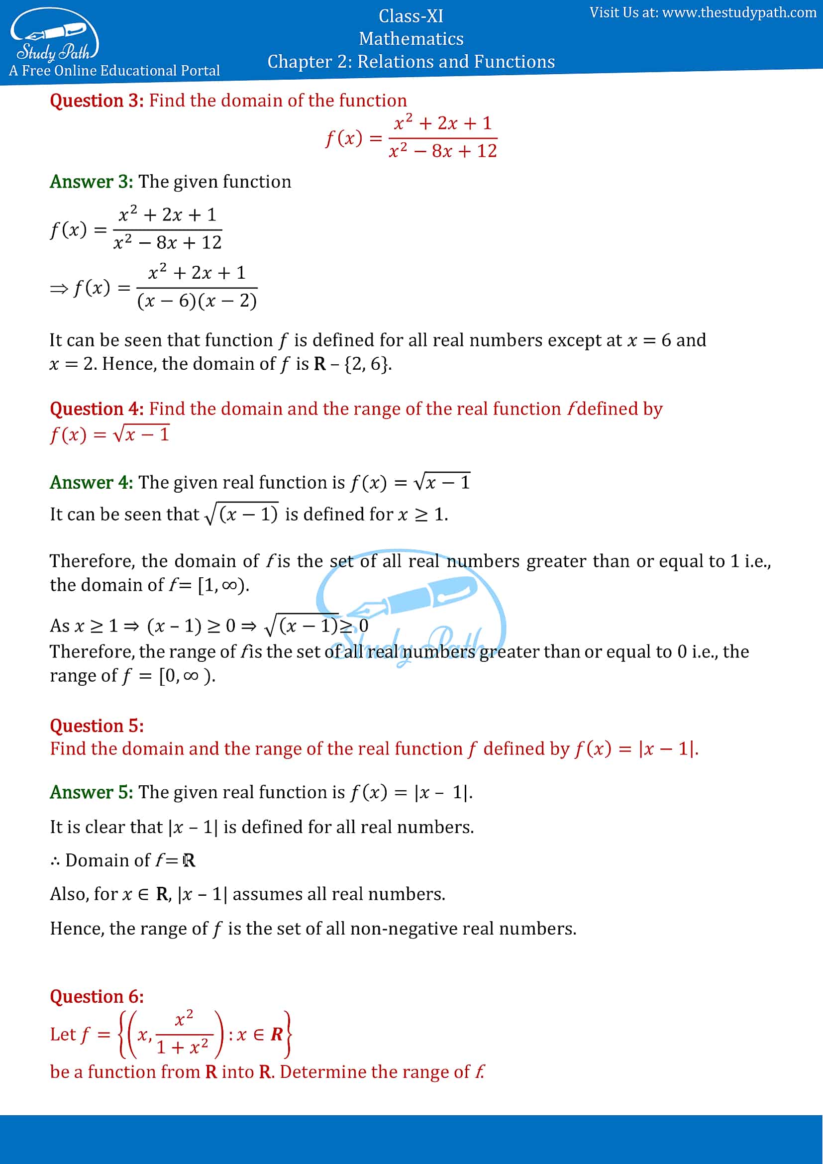 case study class 11 maths relations and functions