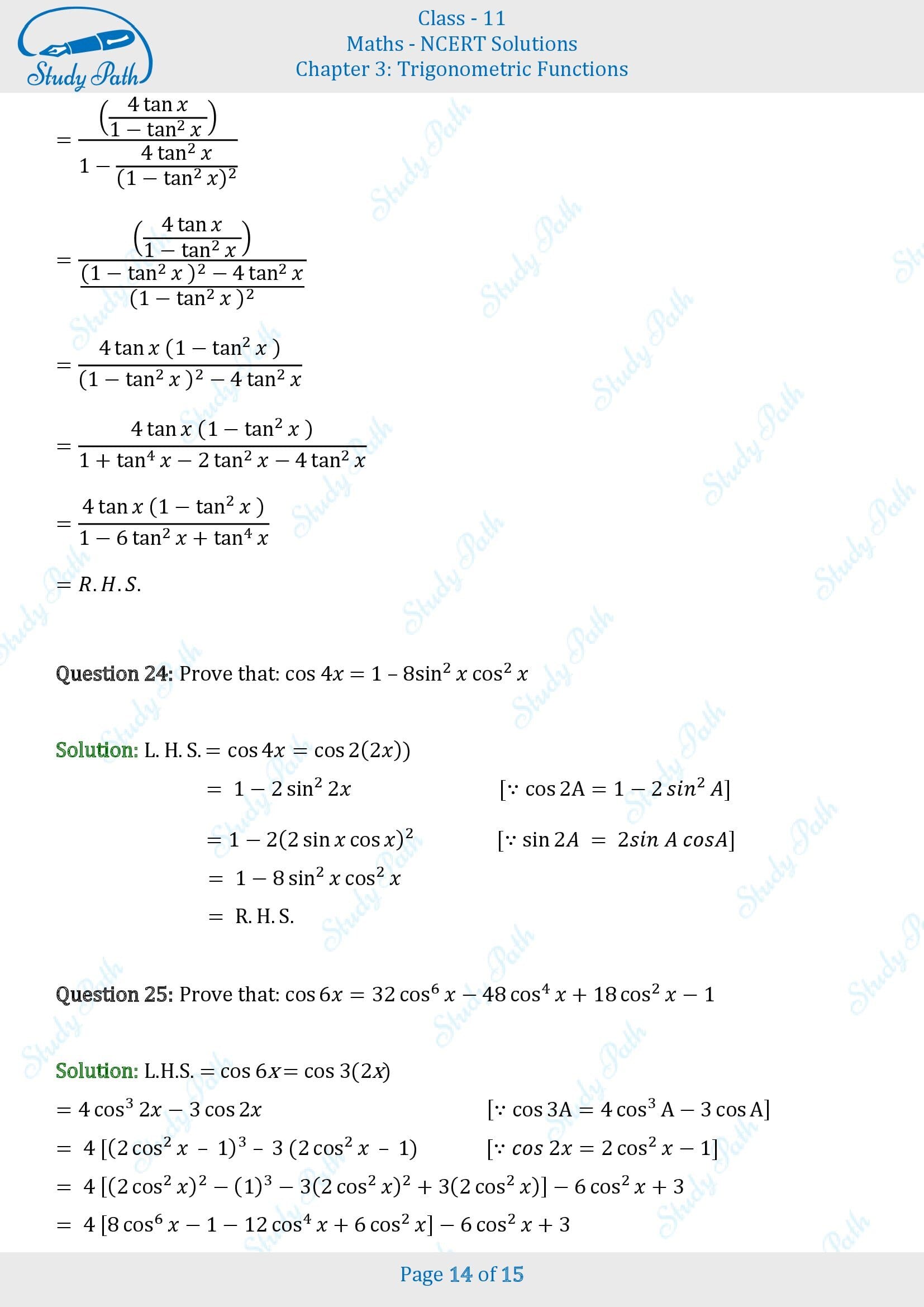 NCERT Solutions for Class 11 Maths Chapter 3 Trigonometric Functions Exercise 3.3 00014