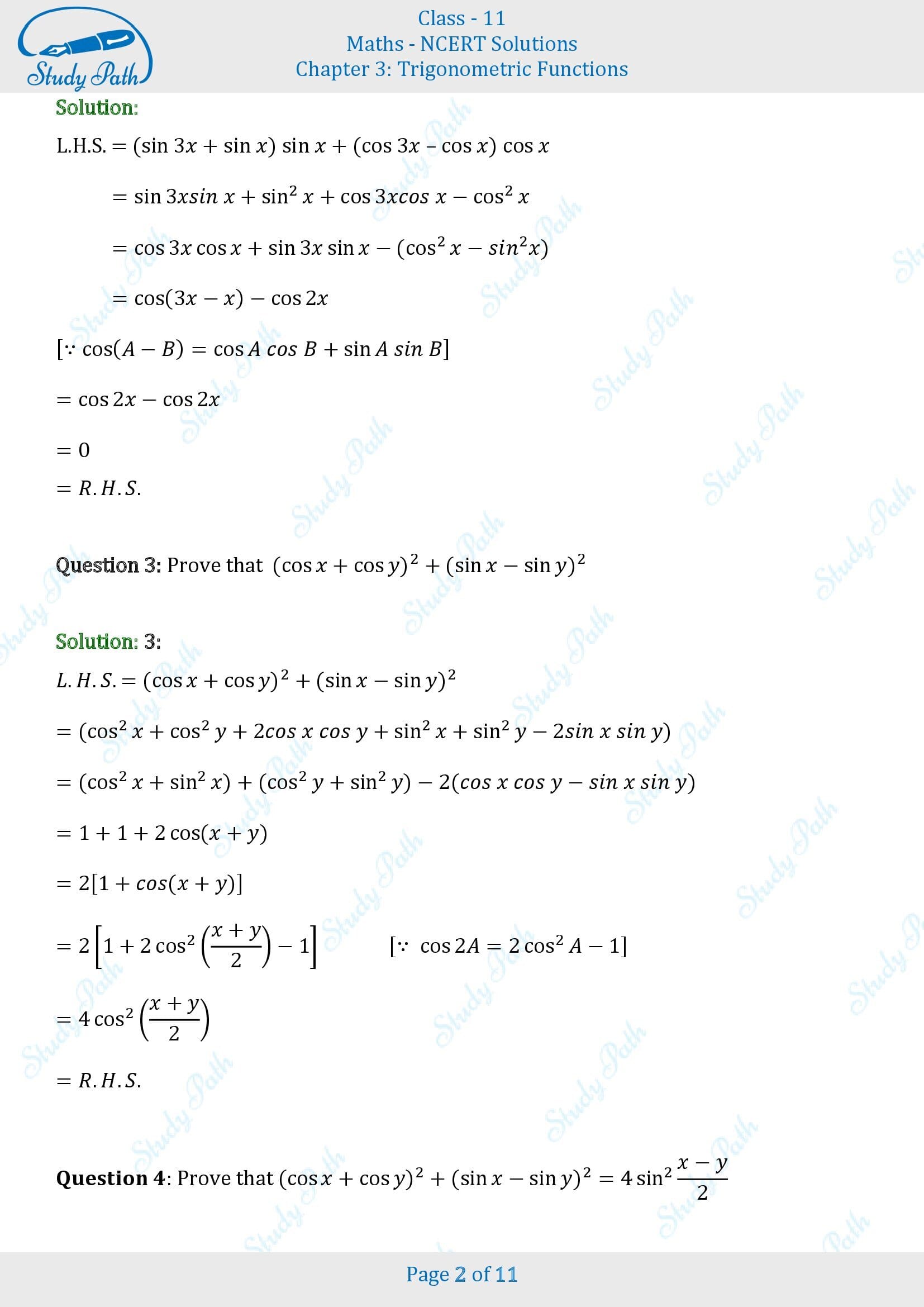 NCERT Solutions for Class 11 Maths Chapter 3 Trigonometric Functions Miscellaneous 3 00002