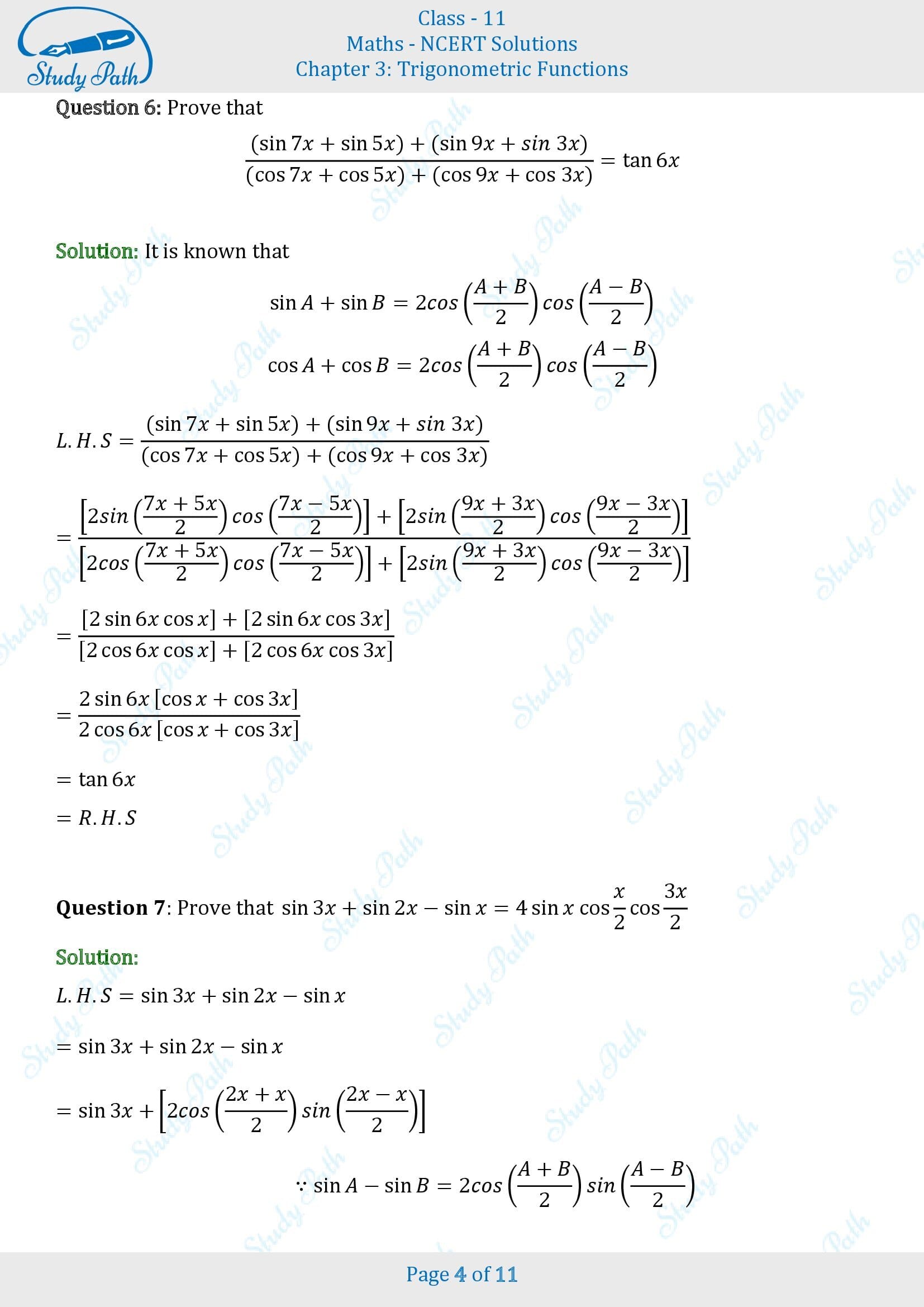 NCERT Solutions for Class 11 Maths Chapter 3 Trigonometric Functions Miscellaneous 3 00004