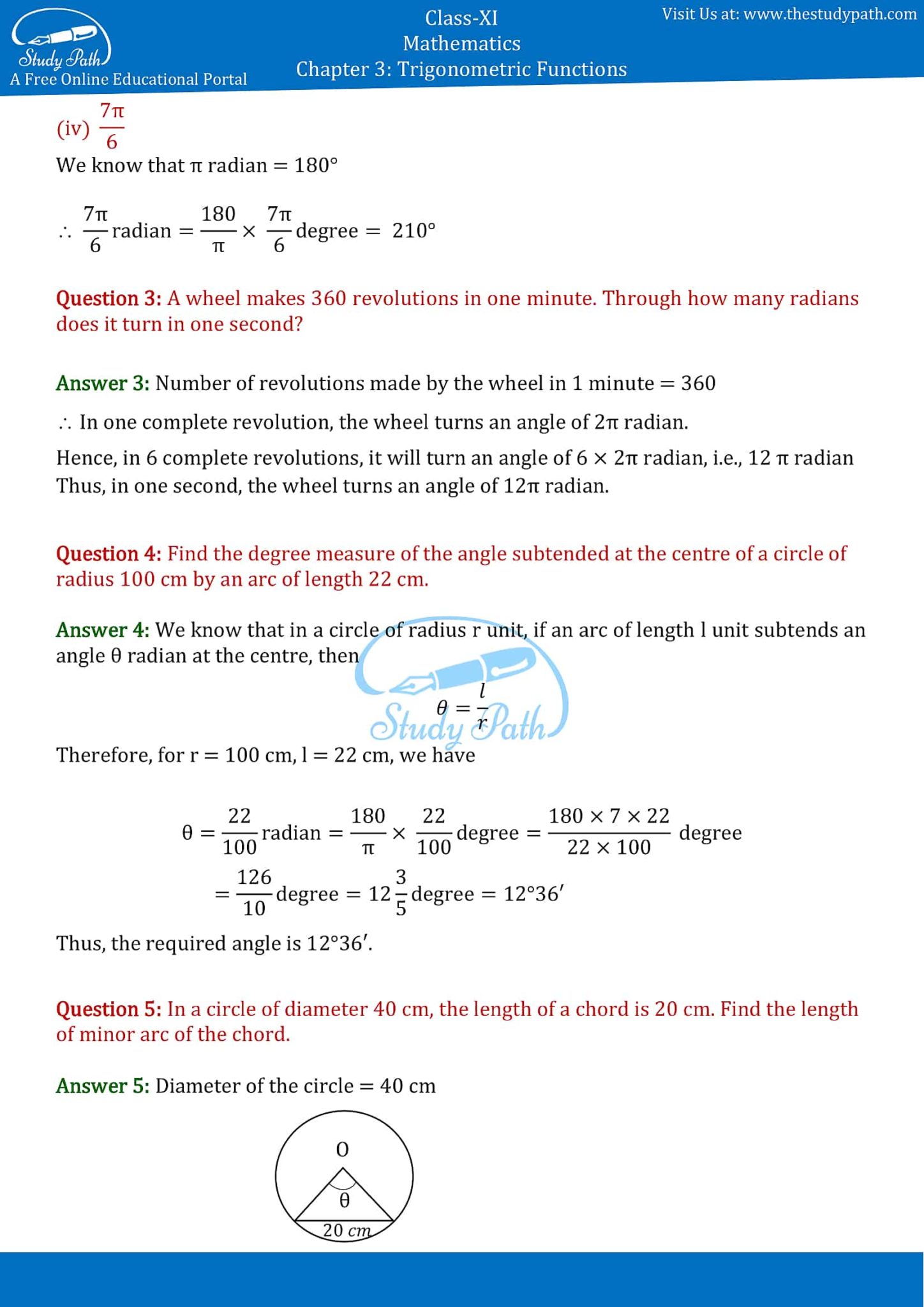 NCERT Solutions Class 11 Maths Chapter 3 Exercise 3.1 – Study Path