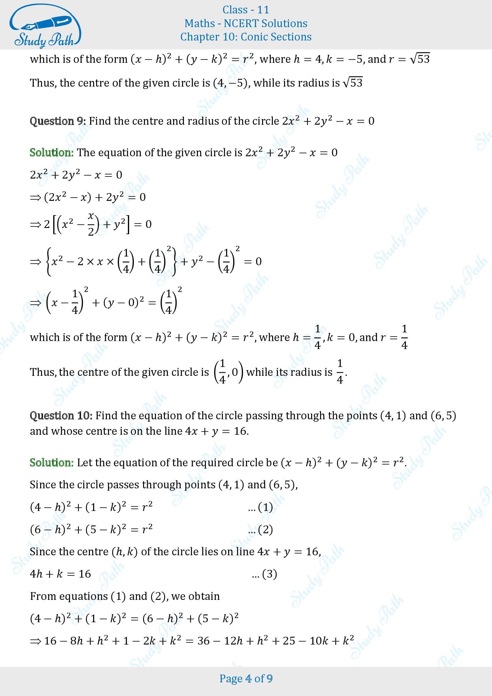 NCERT Solutions for Class 11 Maths Chapter 10 Conic Sections Exercise 10.1 00004