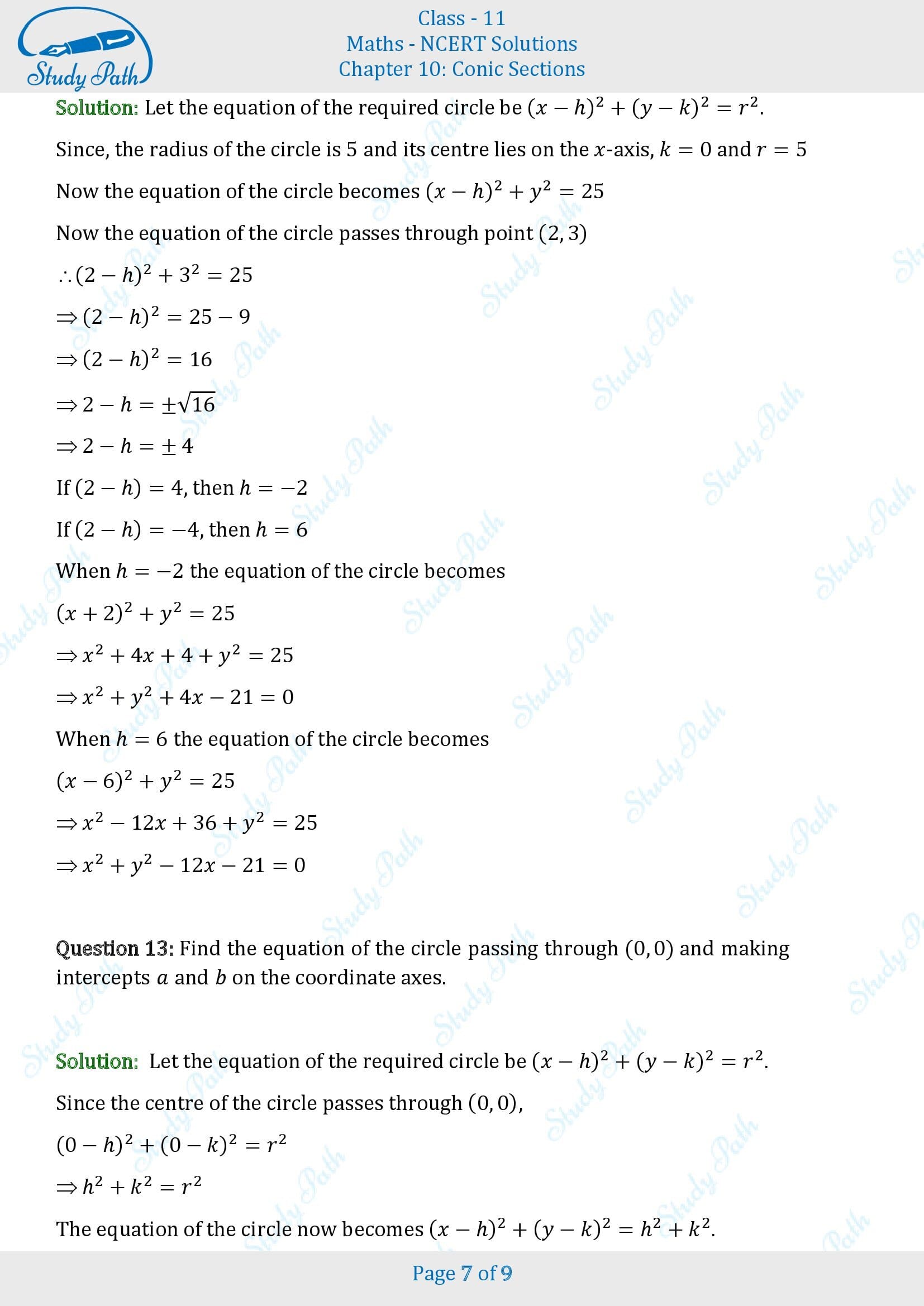 NCERT Solutions for Class 11 Maths Chapter 10 Conic Sections Exercise 10.1 00007