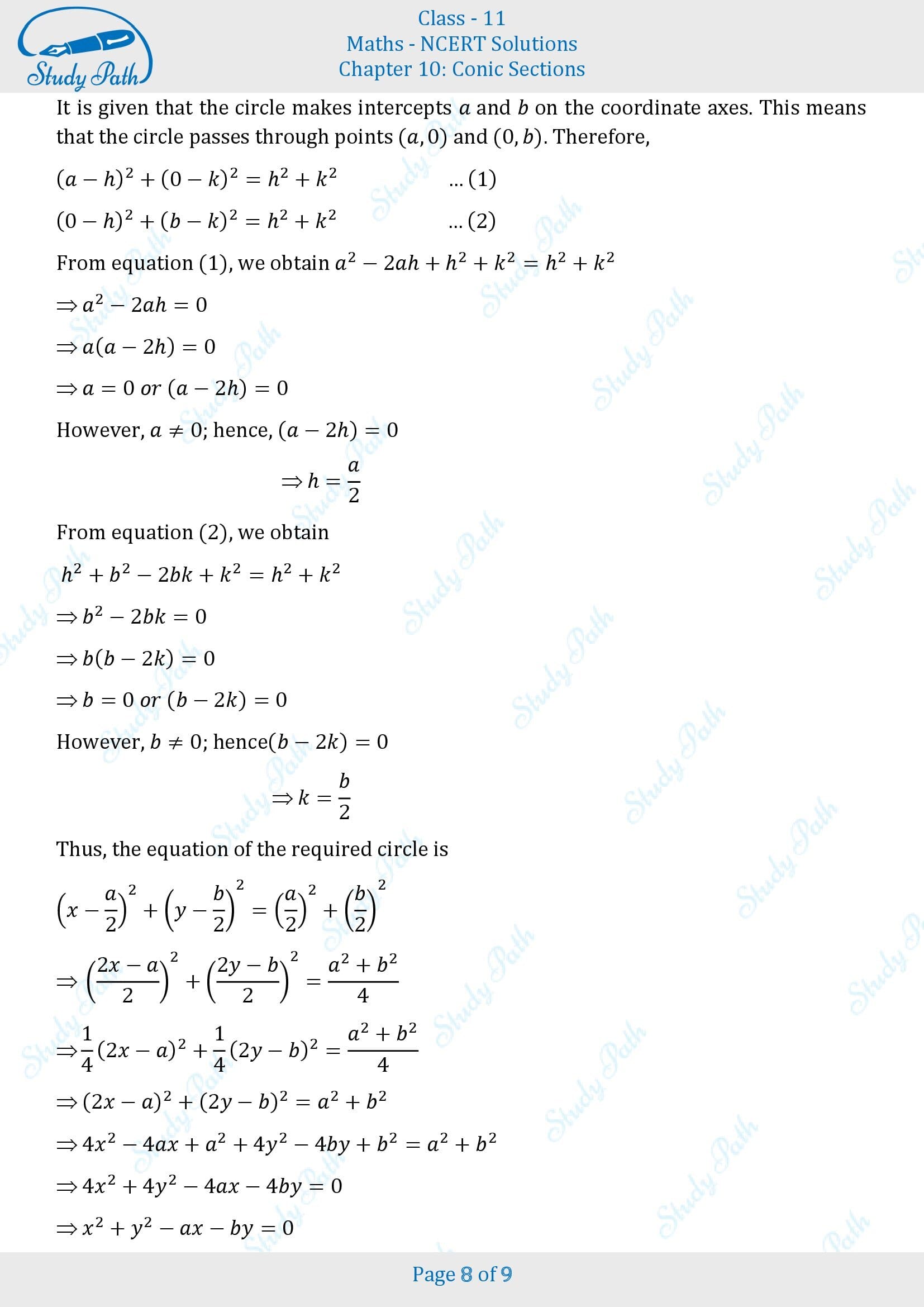 NCERT Solutions for Class 11 Maths Chapter 10 Conic Sections Exercise 10.1 00008