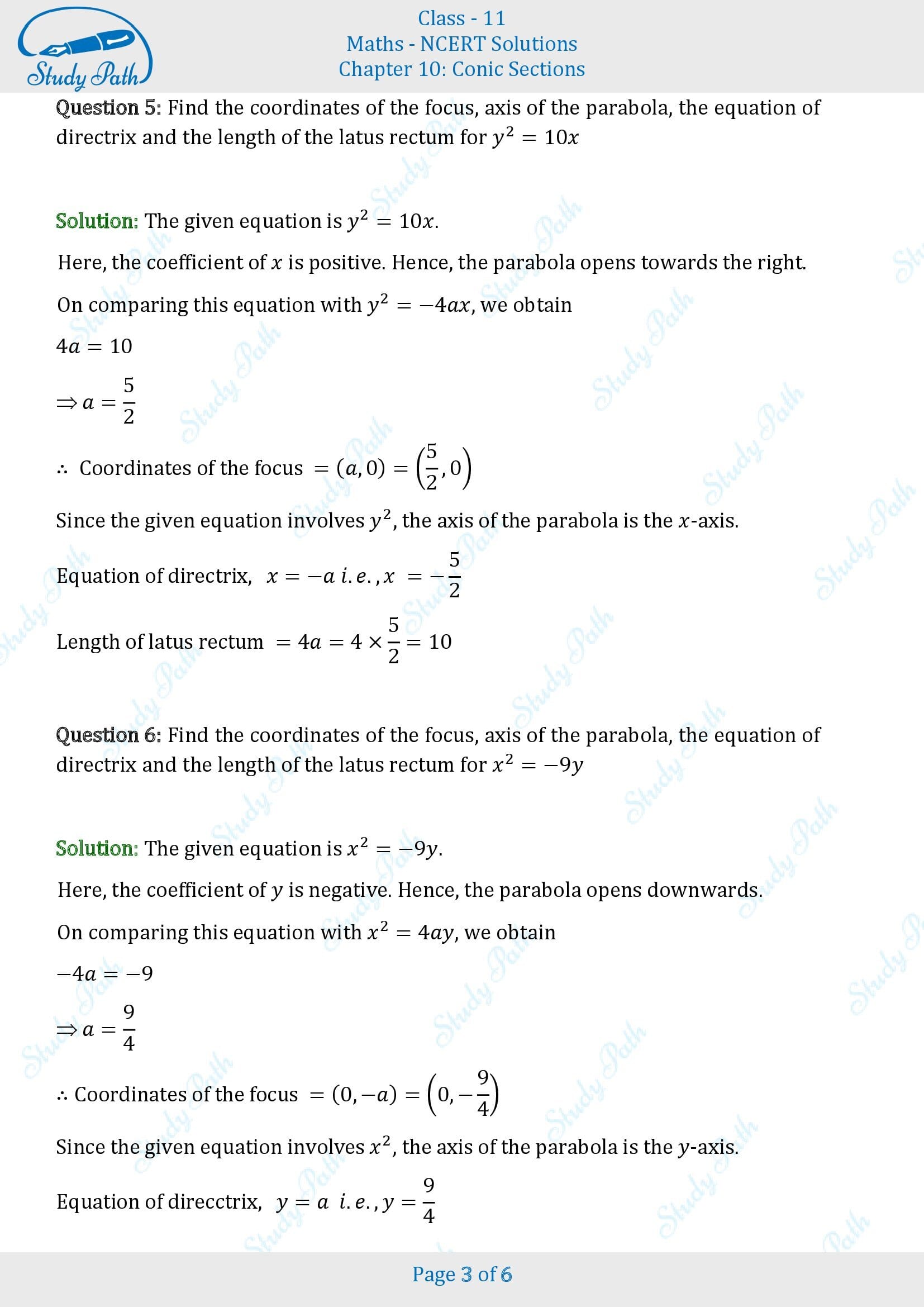 NCERT Solutions for Class 11 Maths Chapter 10 Conic Sections Exercise 10.2 00003