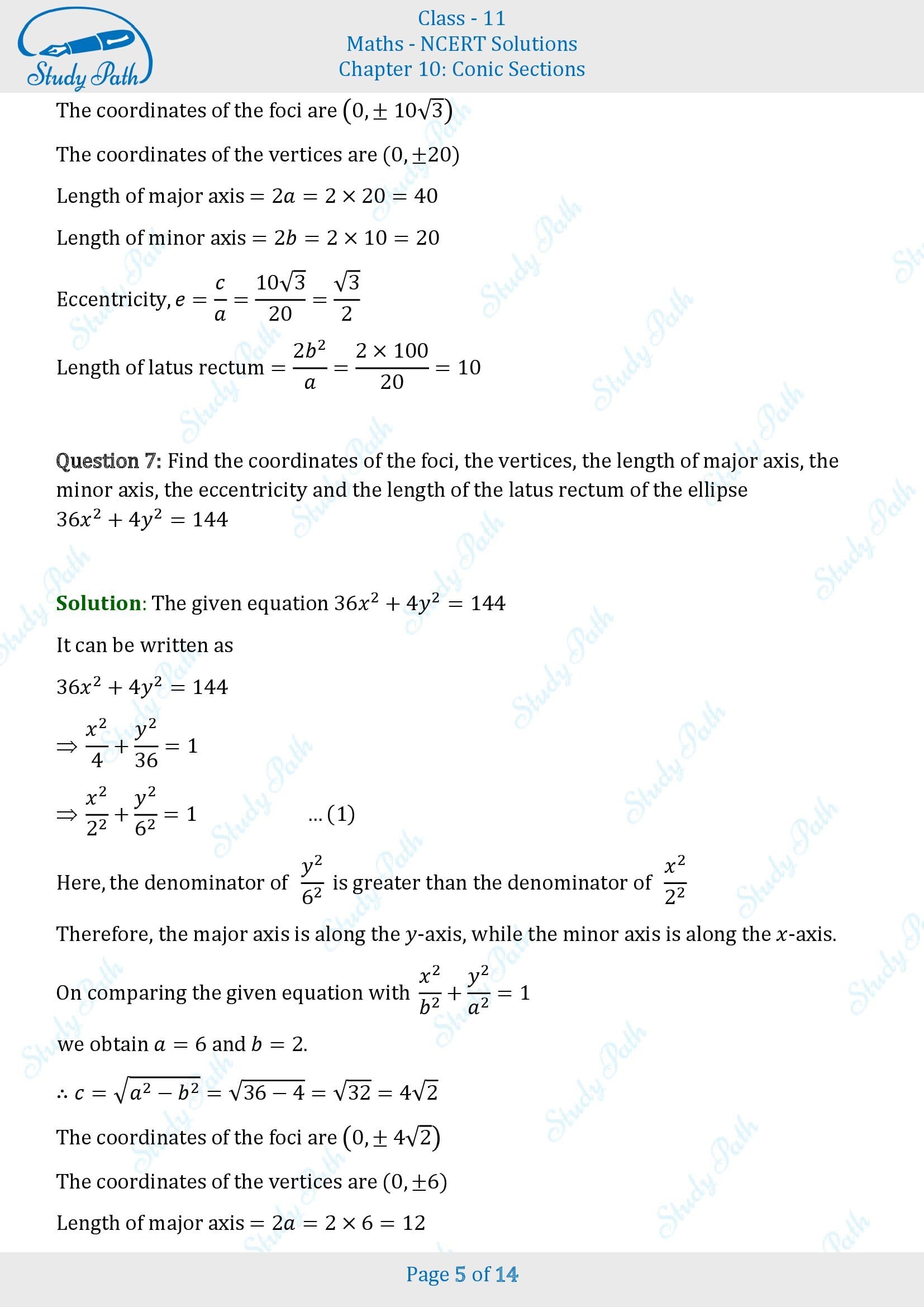 NCERT Solutions for Class 11 Maths Chapter 10 Conic Sections Exercise 10.3 00005