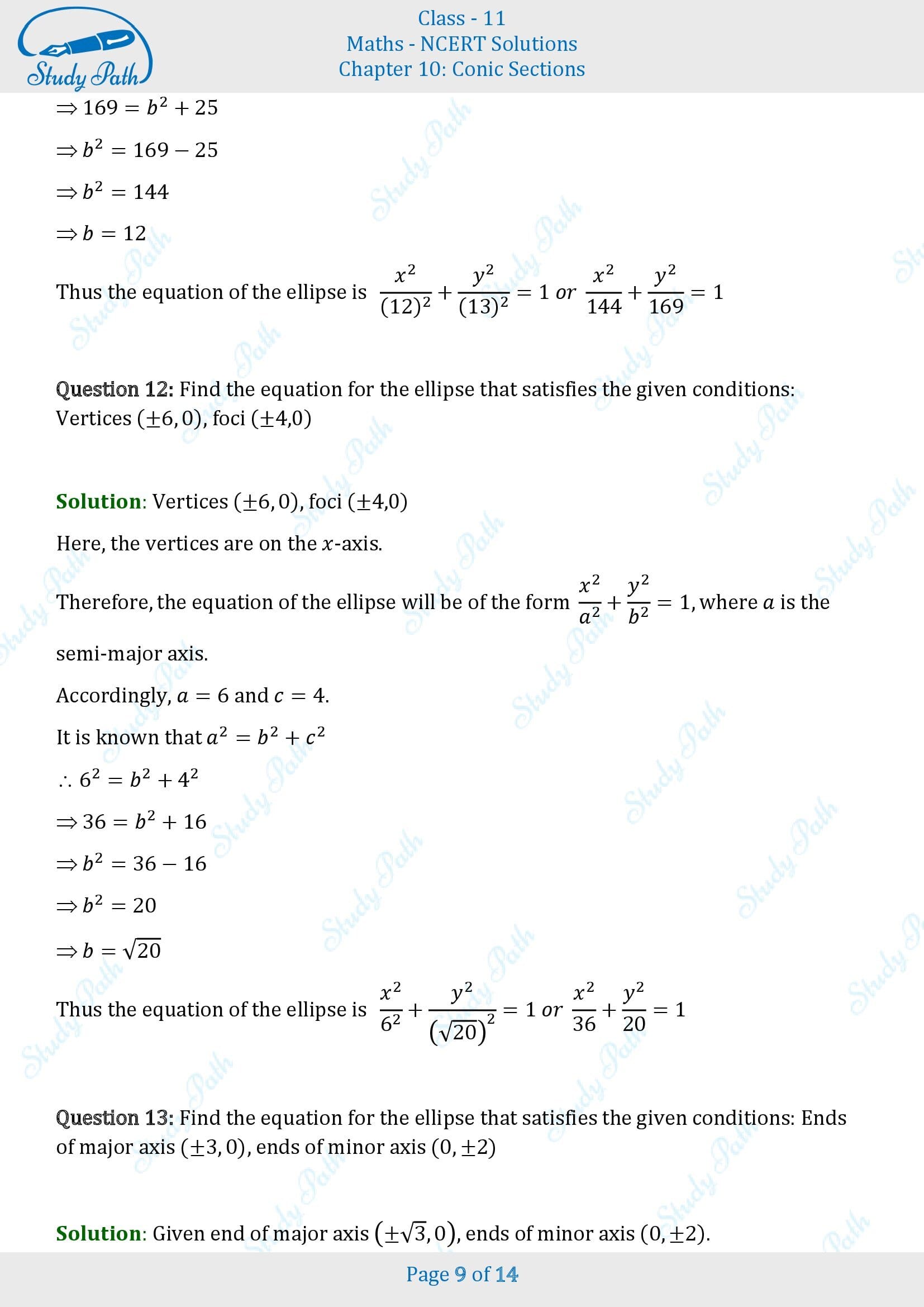 NCERT Solutions for Class 11 Maths Chapter 10 Conic Sections Exercise 10.3 00009