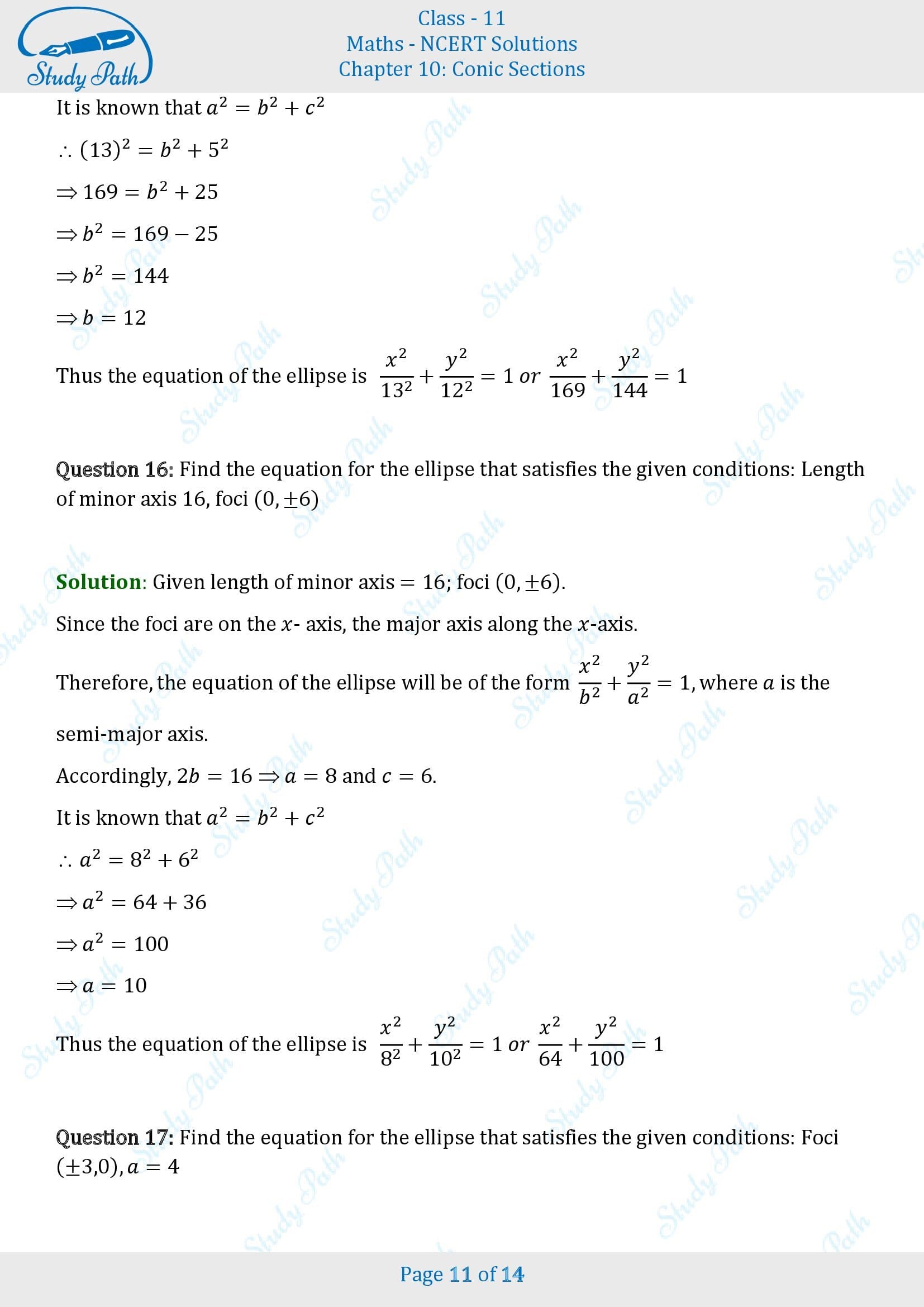 NCERT Solutions for Class 11 Maths Chapter 10 Conic Sections Exercise 10.3 00011