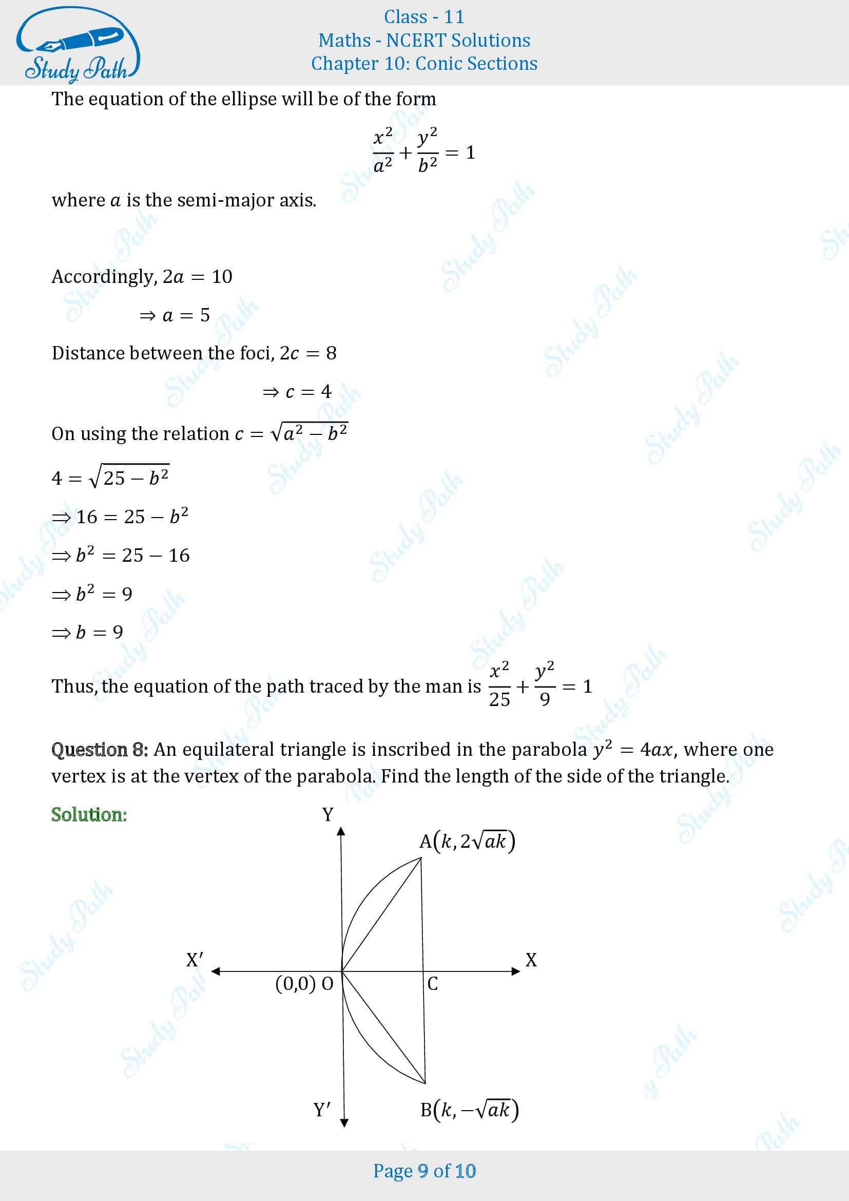 NCERT Solutions for Class 11 Maths Chapter 10 Conic Sections Miscellaneous 10 00009