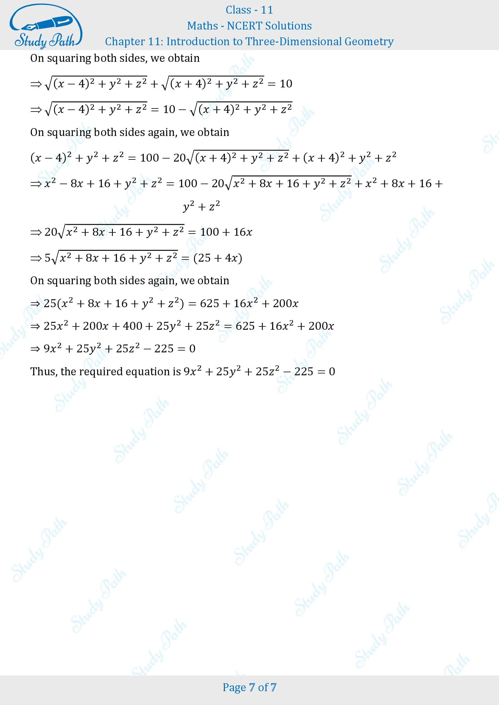 NCERT Solutions for Class 11 Maths Chapter 11 Introduction to Three Dimentional Geometry Exercise 11.2 00007