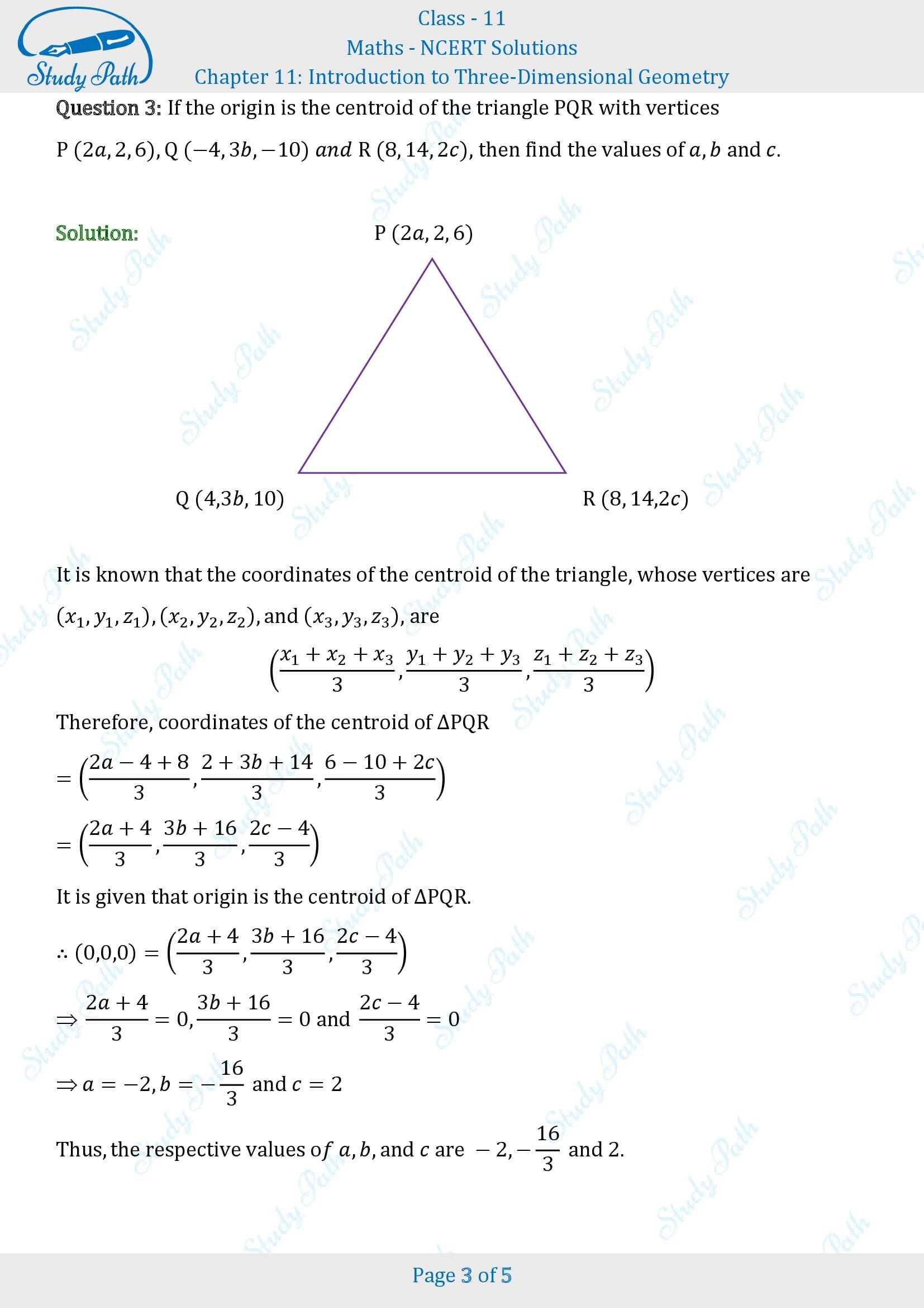 NCERT Solutions for Class 11 Maths Chapter 11 Introduction to Three Dimentional Geometry Miscellaneous 11 00003