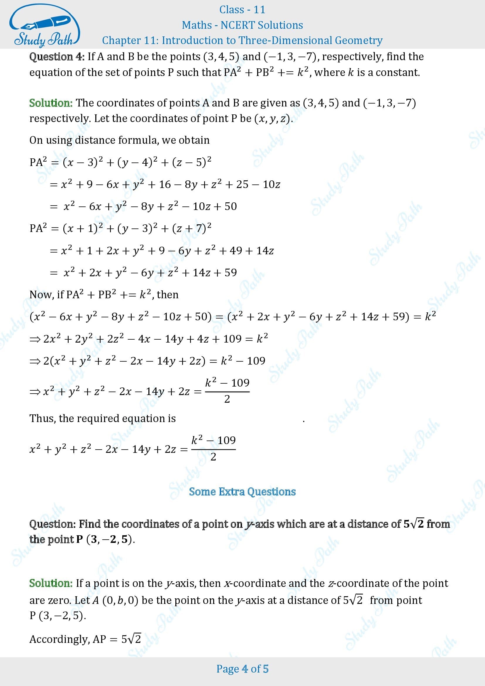 NCERT Solutions for Class 11 Maths Chapter 11 Introduction to Three Dimentional Geometry Miscellaneous 11 00004