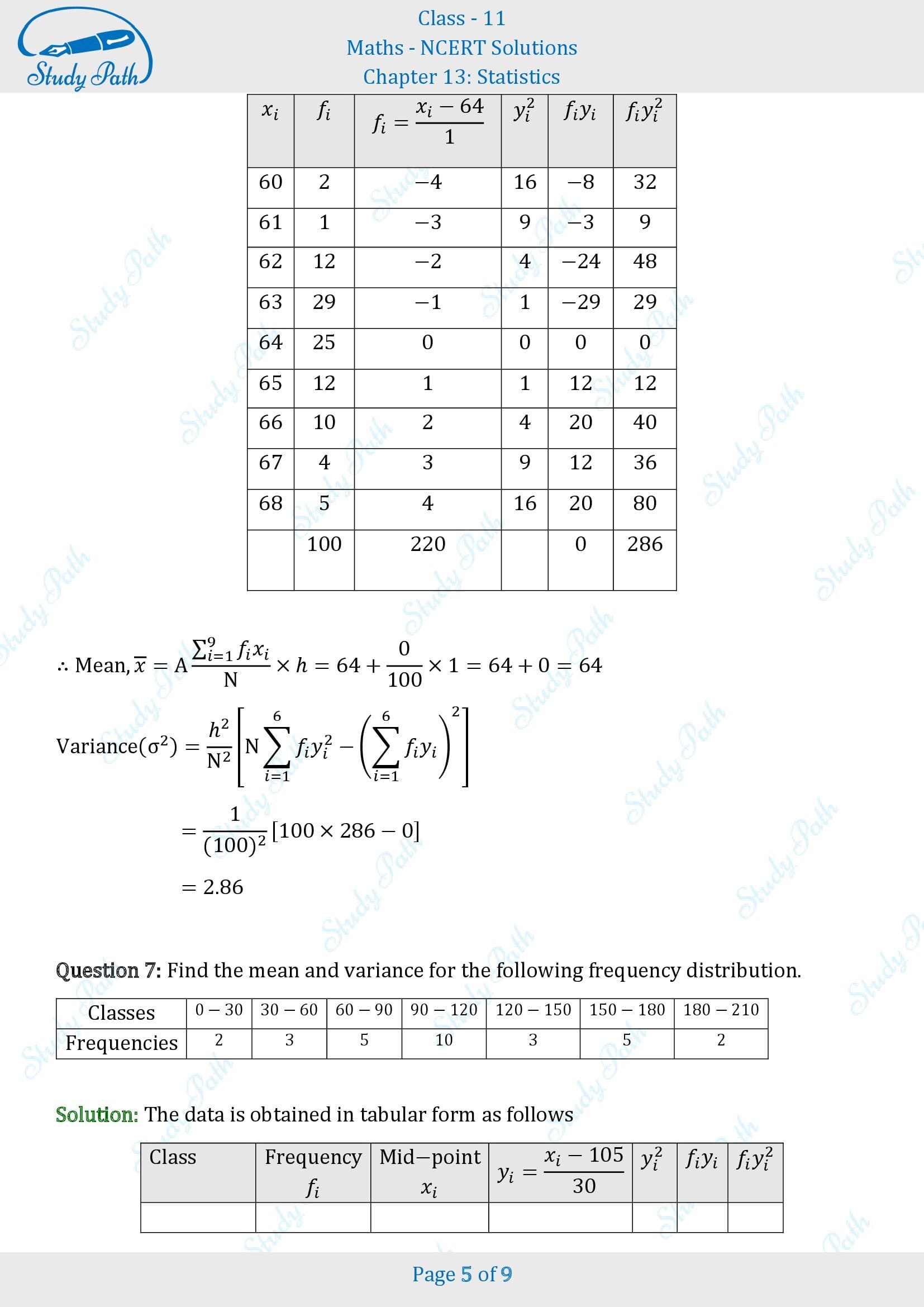 NCERT Solutions for Class 11 Maths Chapter 13 Statistics Exercise 13.2 00005