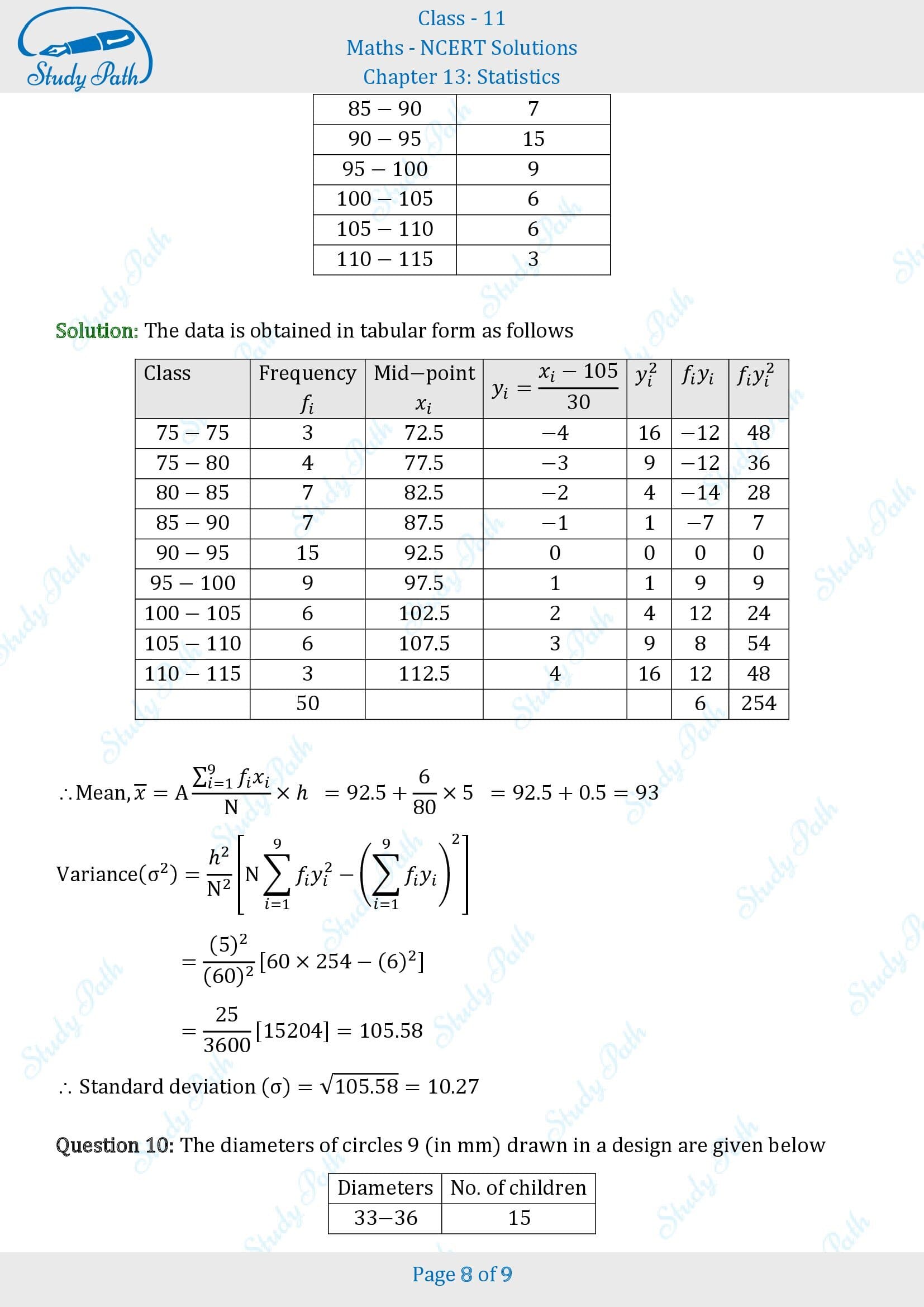 NCERT Solutions for Class 11 Maths Chapter 13 Statistics Exercise 13.2 00008