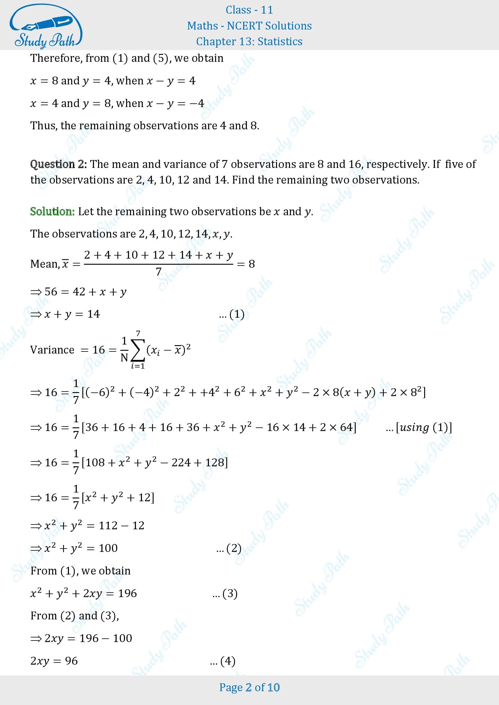 NCERT Solutions for Class 11 Maths Chapter 13 Statistics Miscellaneous 13 00002