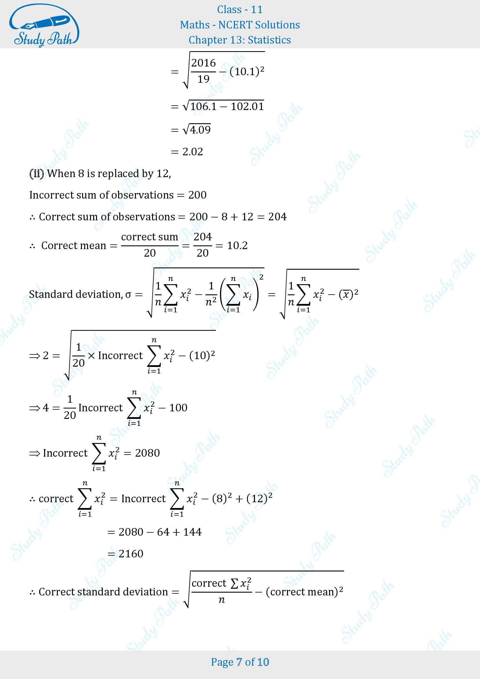 NCERT Solutions for Class 11 Maths Chapter 13 Statistics Miscellaneous 13 00007