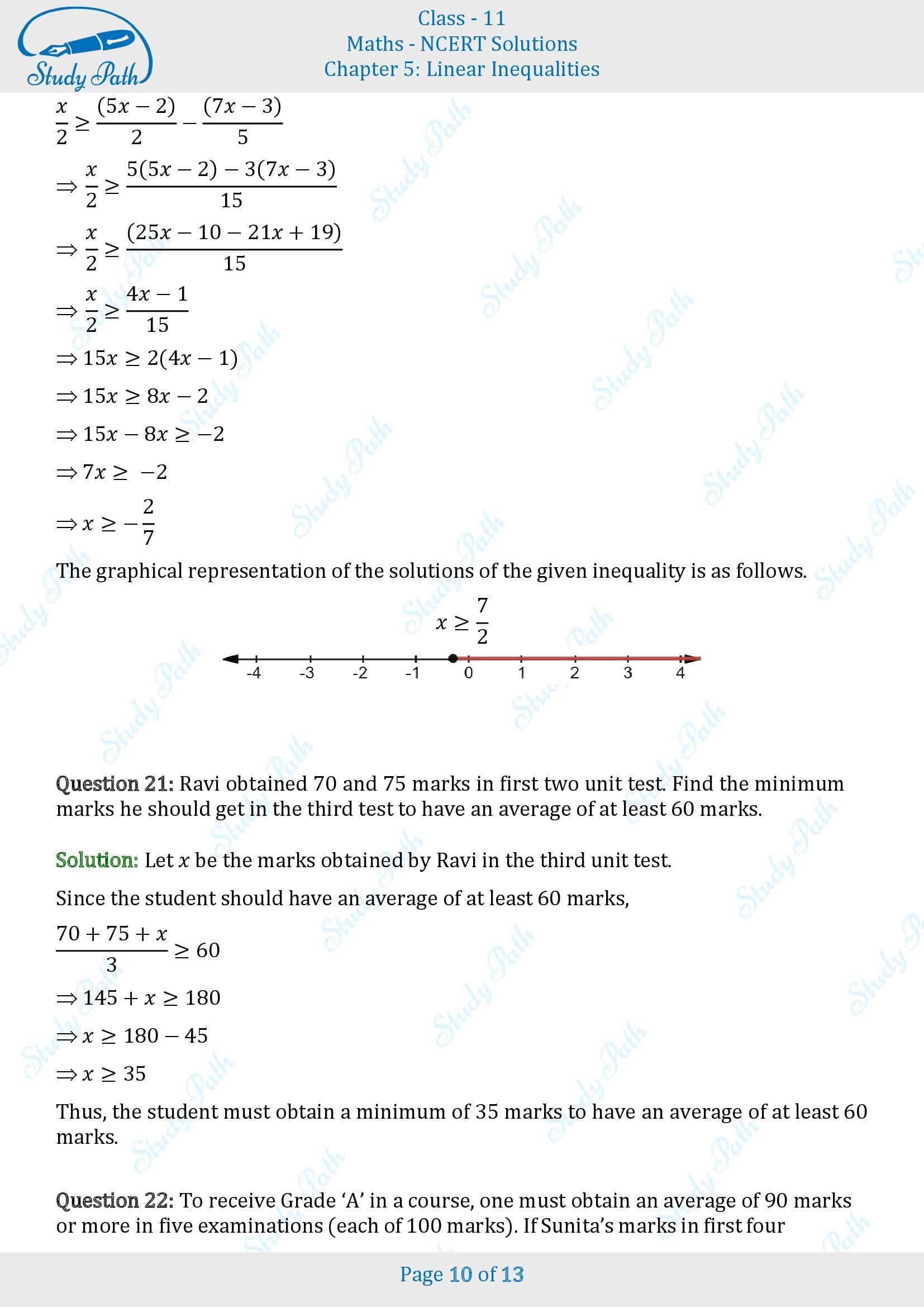 NCERT Solutions for Class 11 Maths Chapter 5 Linear Inequalities Exercise 5.1 00010