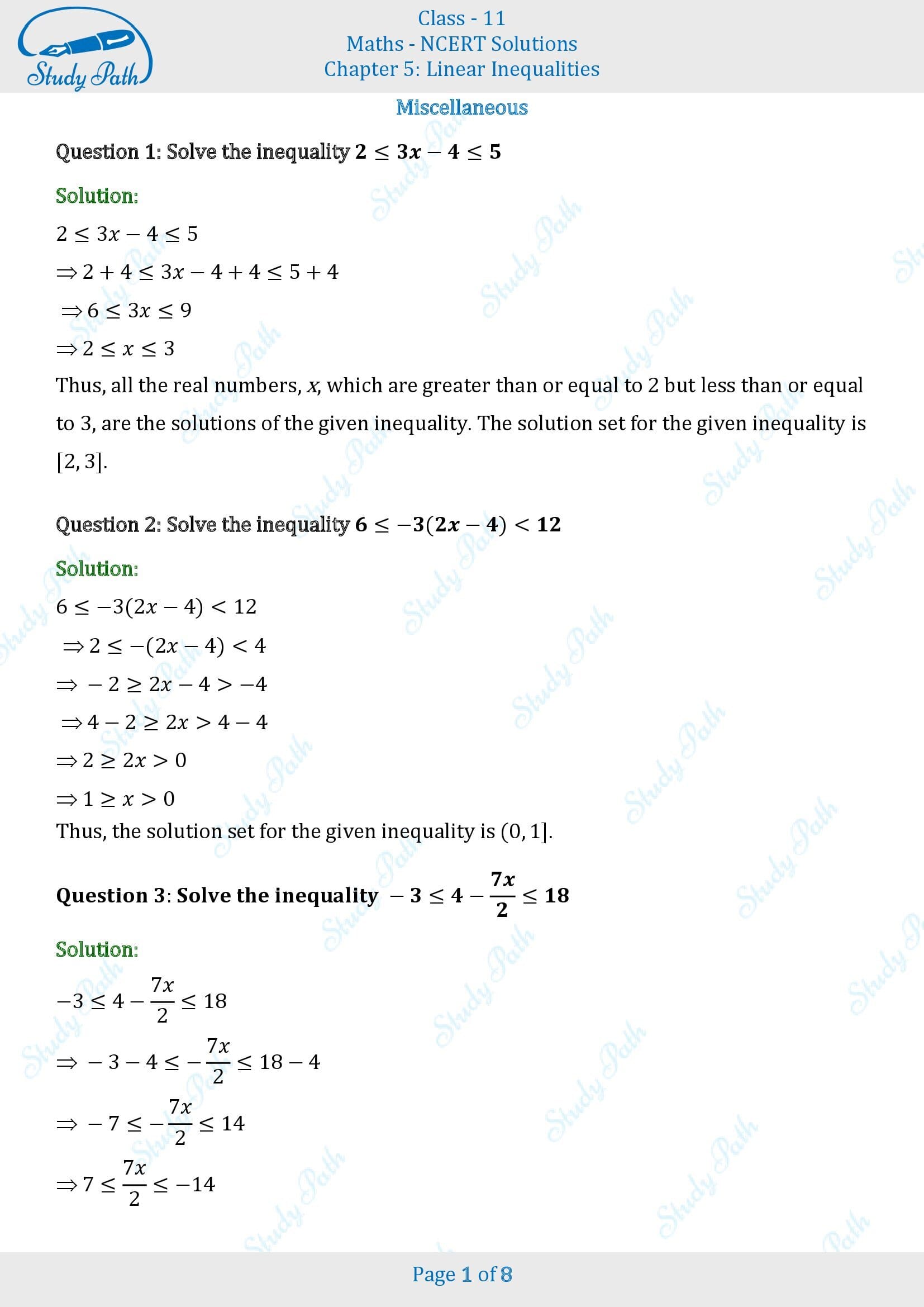 NCERT Solutions for Class 11 Maths Chapter 5 Linear Inequalities Miscellaneous 5 00001