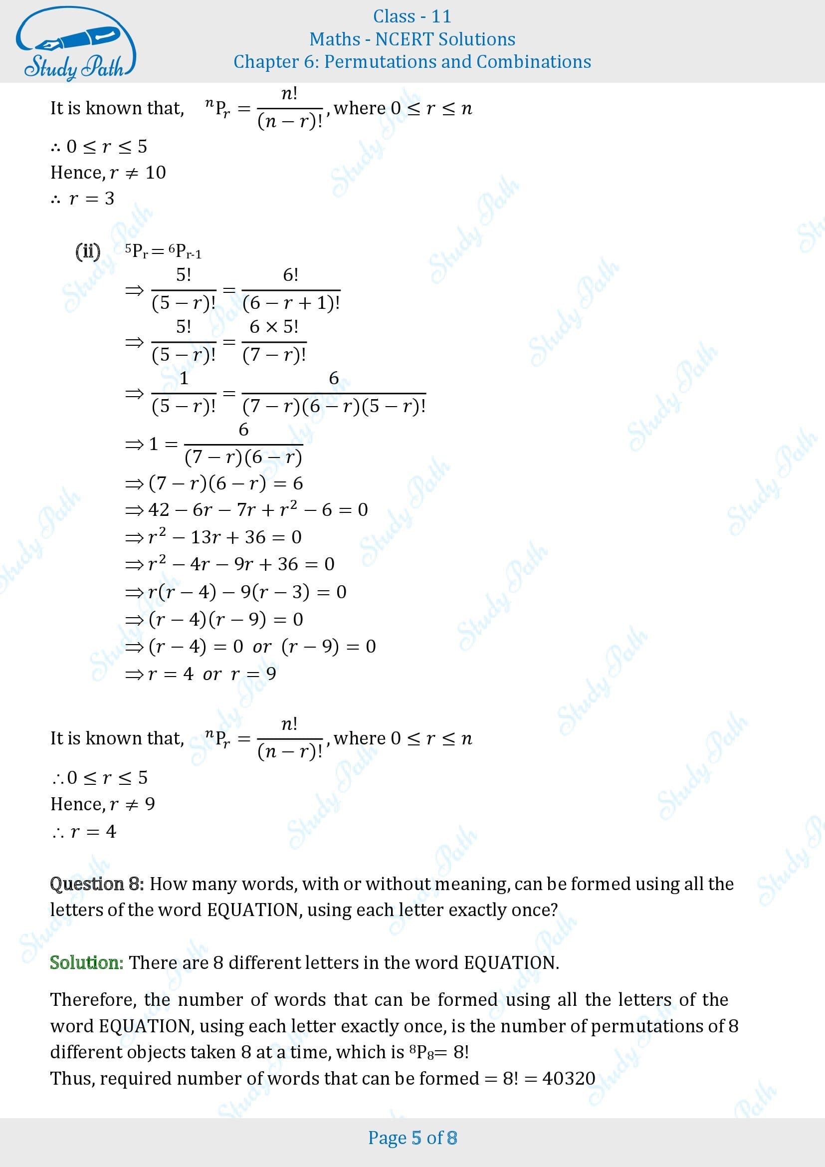 NCERT Solutions for Class 11 Maths Chapter 6 Permutations and Combinations Exercise 6.3 00005