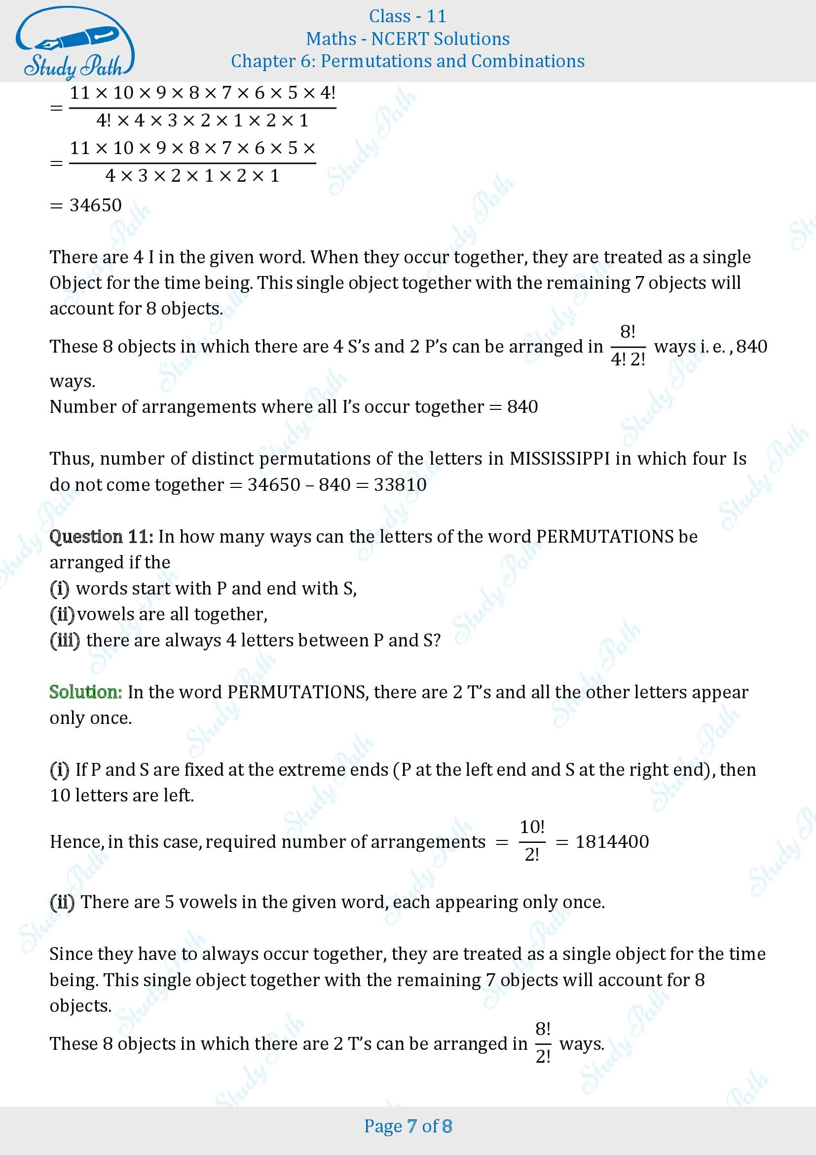 NCERT Solutions for Class 11 Maths Chapter 6 Permutations and Combinations Exercise 6.3 00007