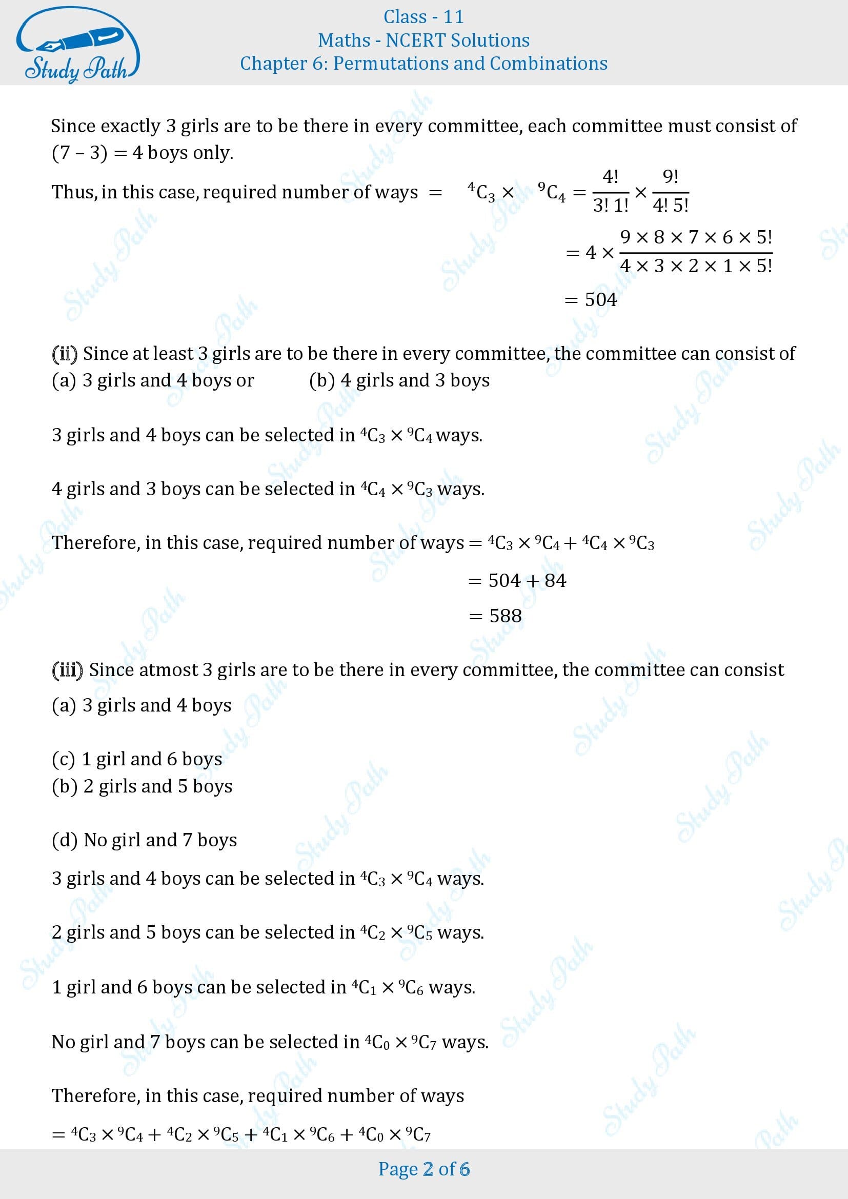 NCERT Solutions for Class 11 Maths Chapter 6 Permutations and Combinations Miscellaneous 6 00002