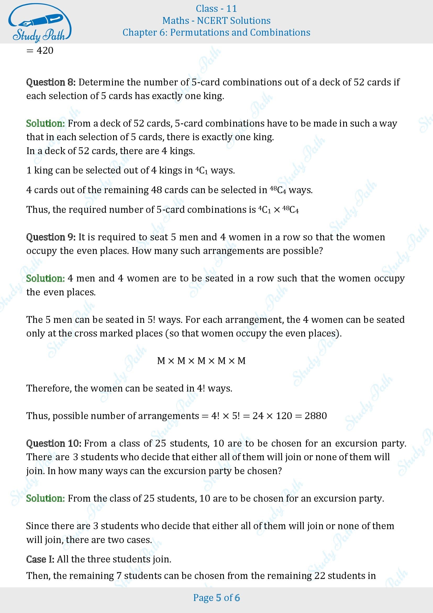 NCERT Solutions for Class 11 Maths Chapter 6 Permutations and Combinations Miscellaneous 6 00005