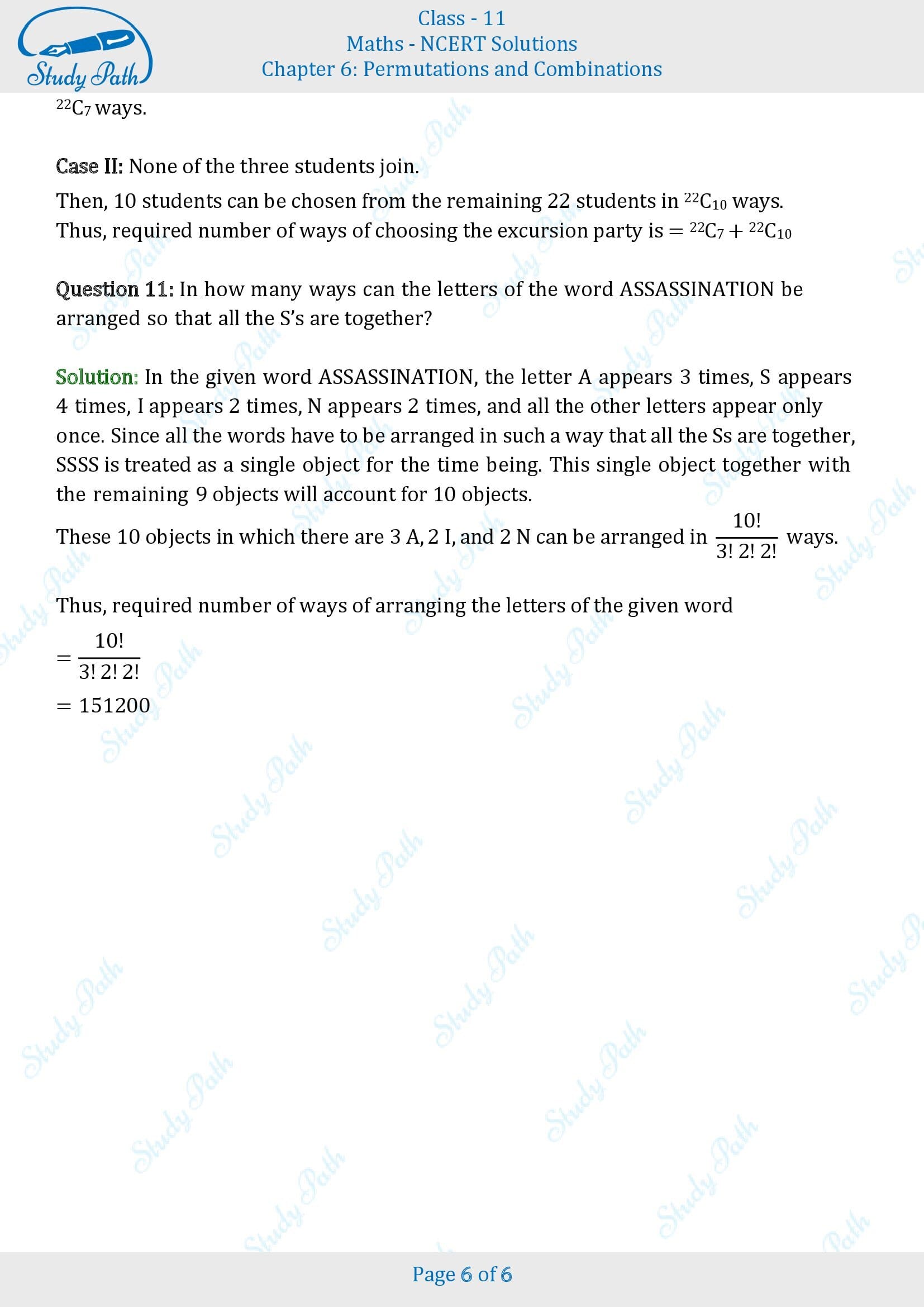 NCERT Solutions for Class 11 Maths Chapter 6 Permutations and Combinations Miscellaneous 6 00006