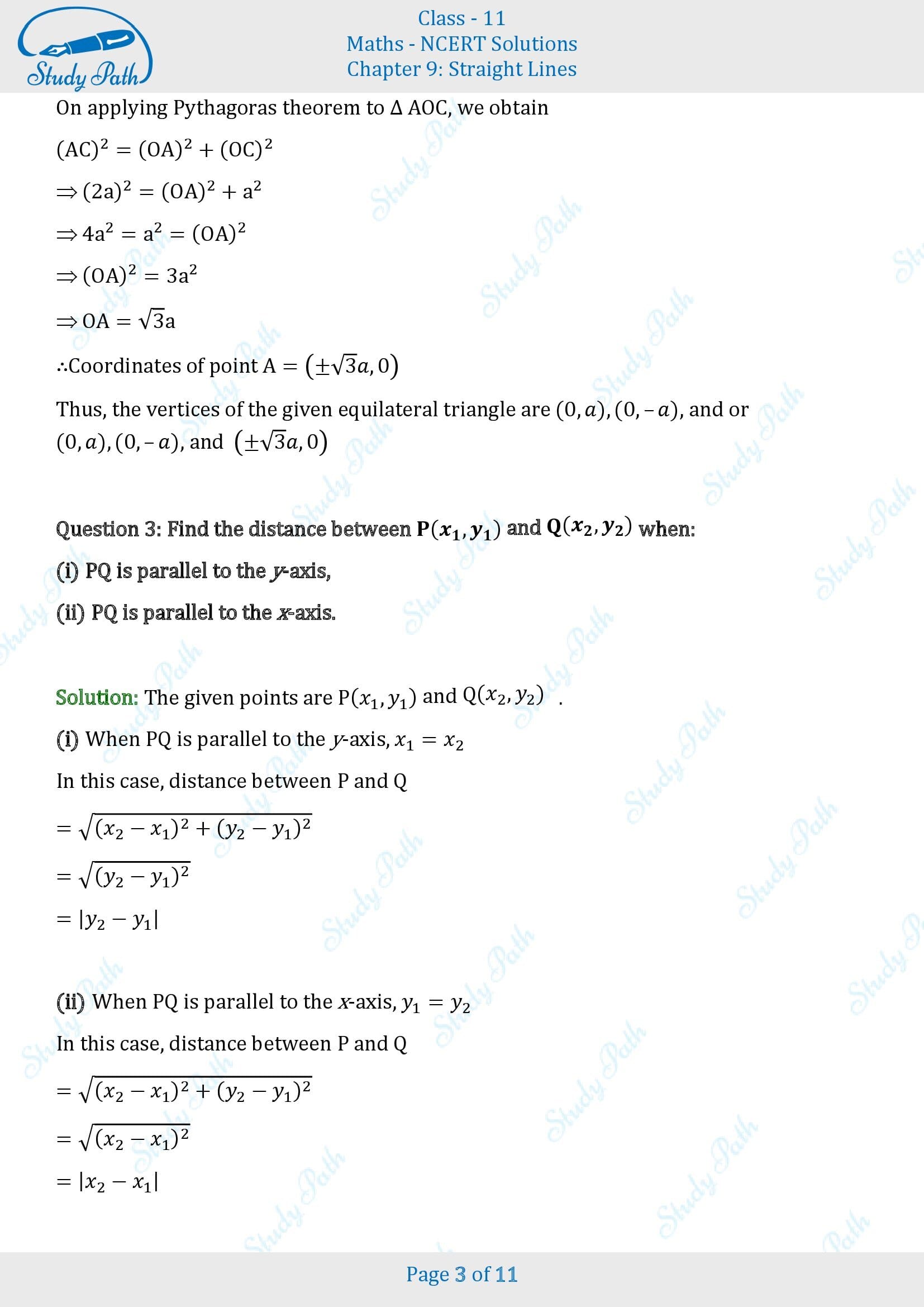 NCERT Solutions for Class 11 Maths Chapter 9 Straight Lines Exercise 9.1 00003