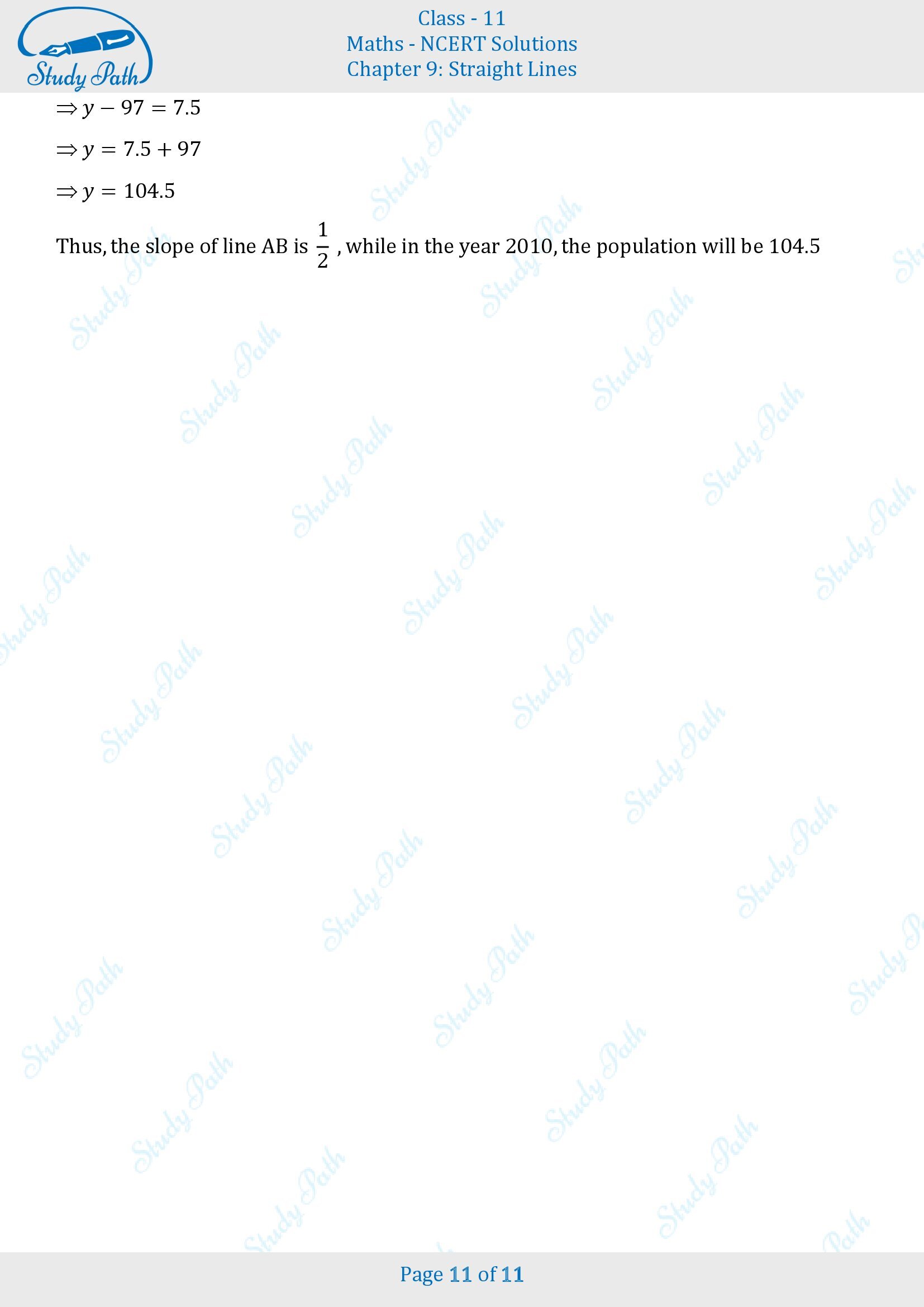 NCERT Solutions for Class 11 Maths Chapter 9 Straight Lines Exercise 9.1 00011