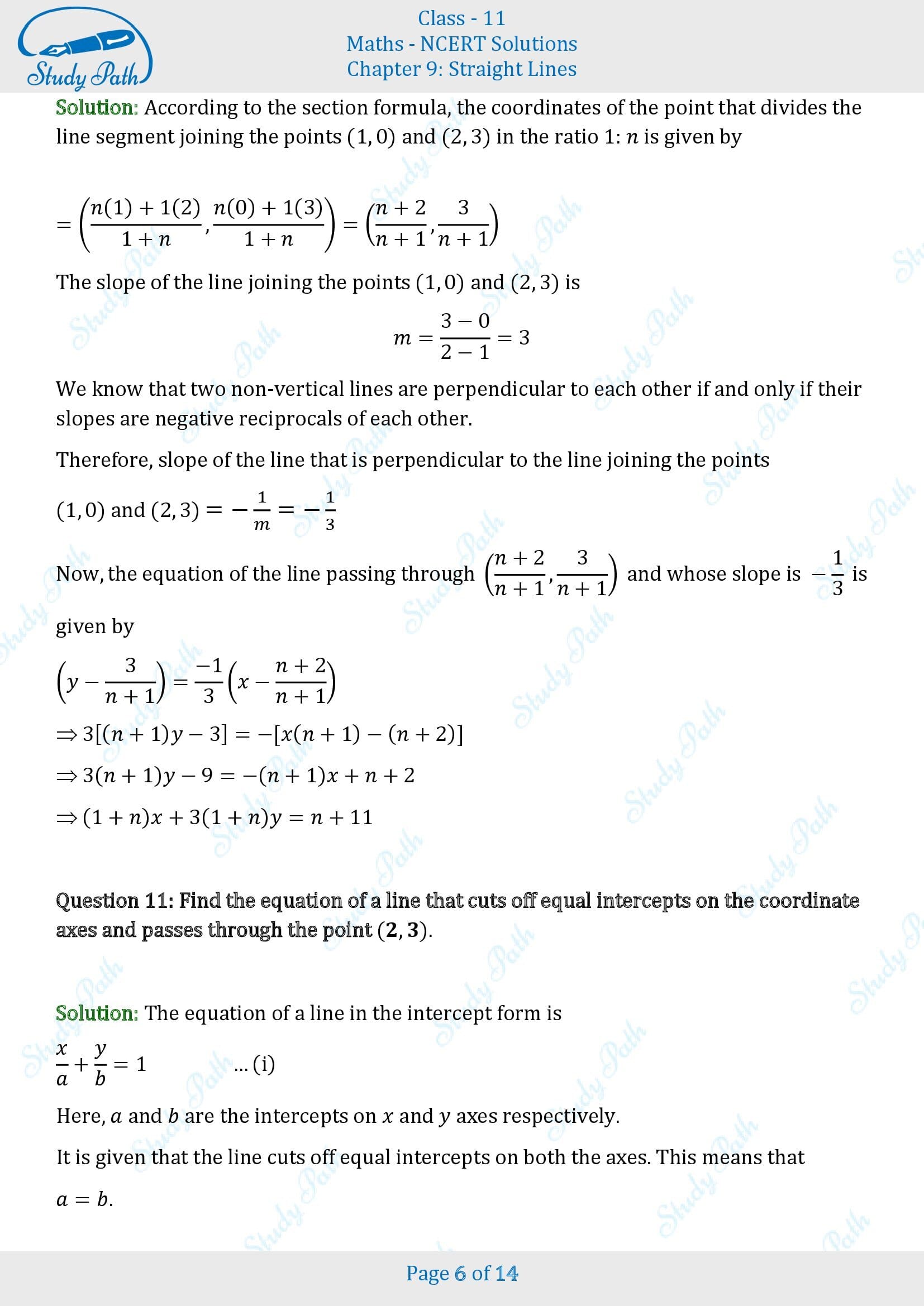 NCERT Solutions for Class 11 Maths Chapter 9 Straight Lines Exercise 9.2 00006