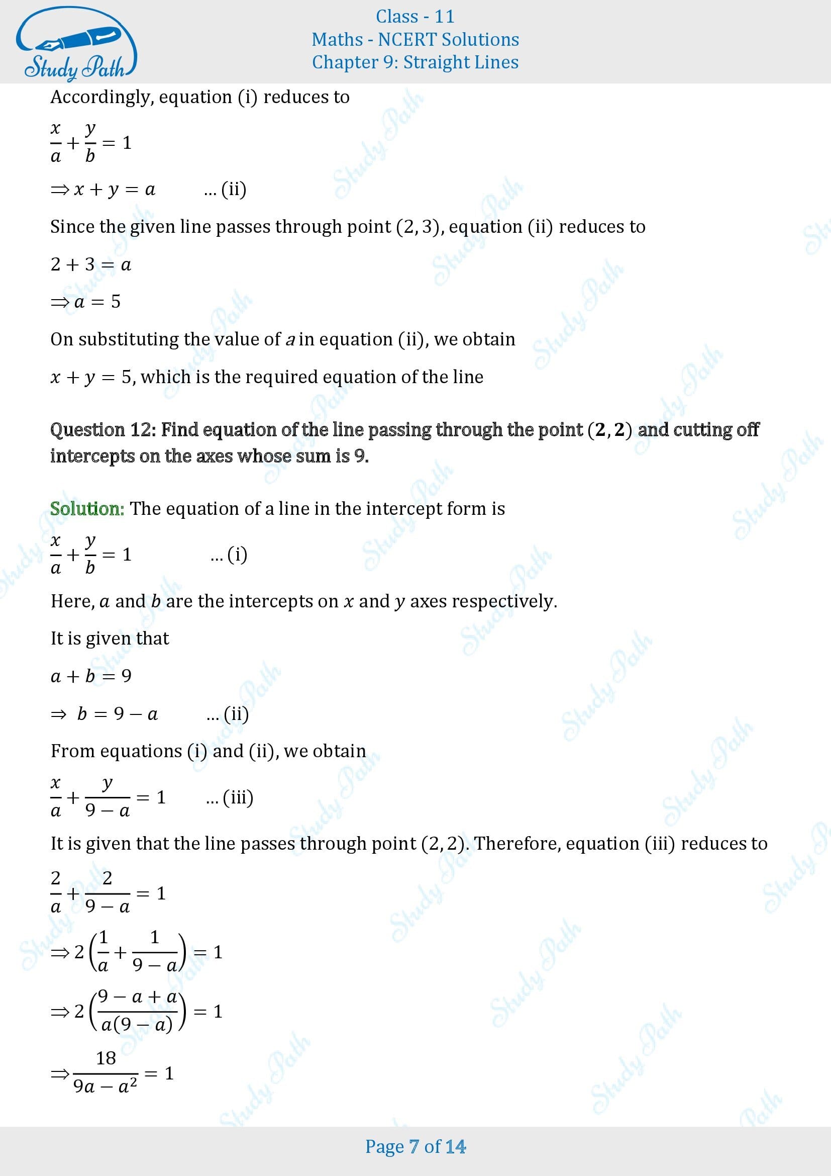 NCERT Solutions for Class 11 Maths Chapter 9 Straight Lines Exercise 9.2 00007