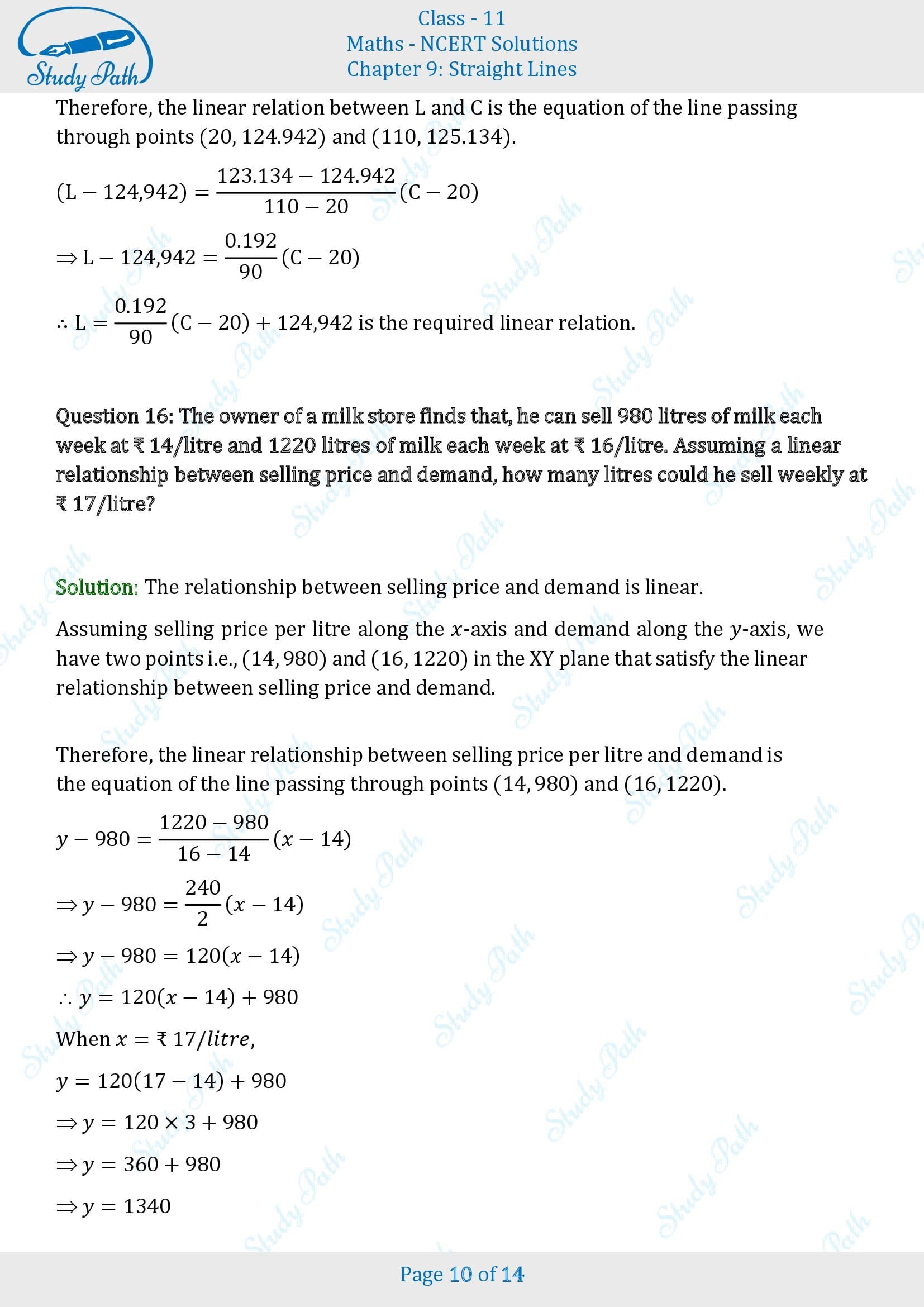 NCERT Solutions for Class 11 Maths Chapter 9 Straight Lines Exercise 9.2 00010