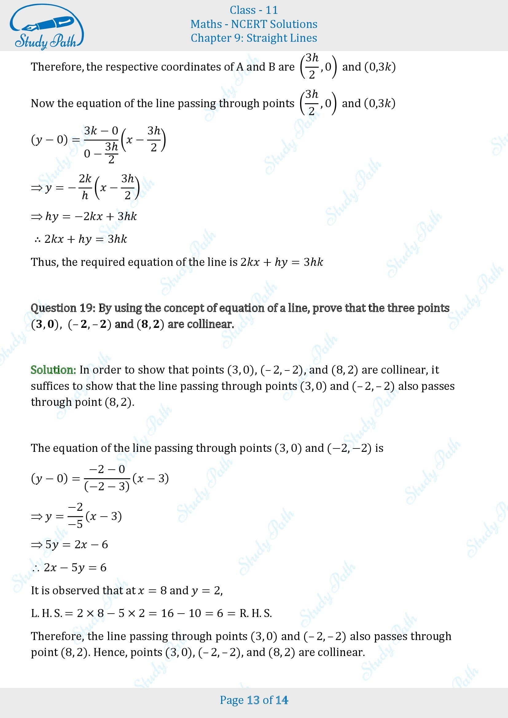 NCERT Solutions for Class 11 Maths Chapter 9 Straight Lines Exercise 9.2 00013