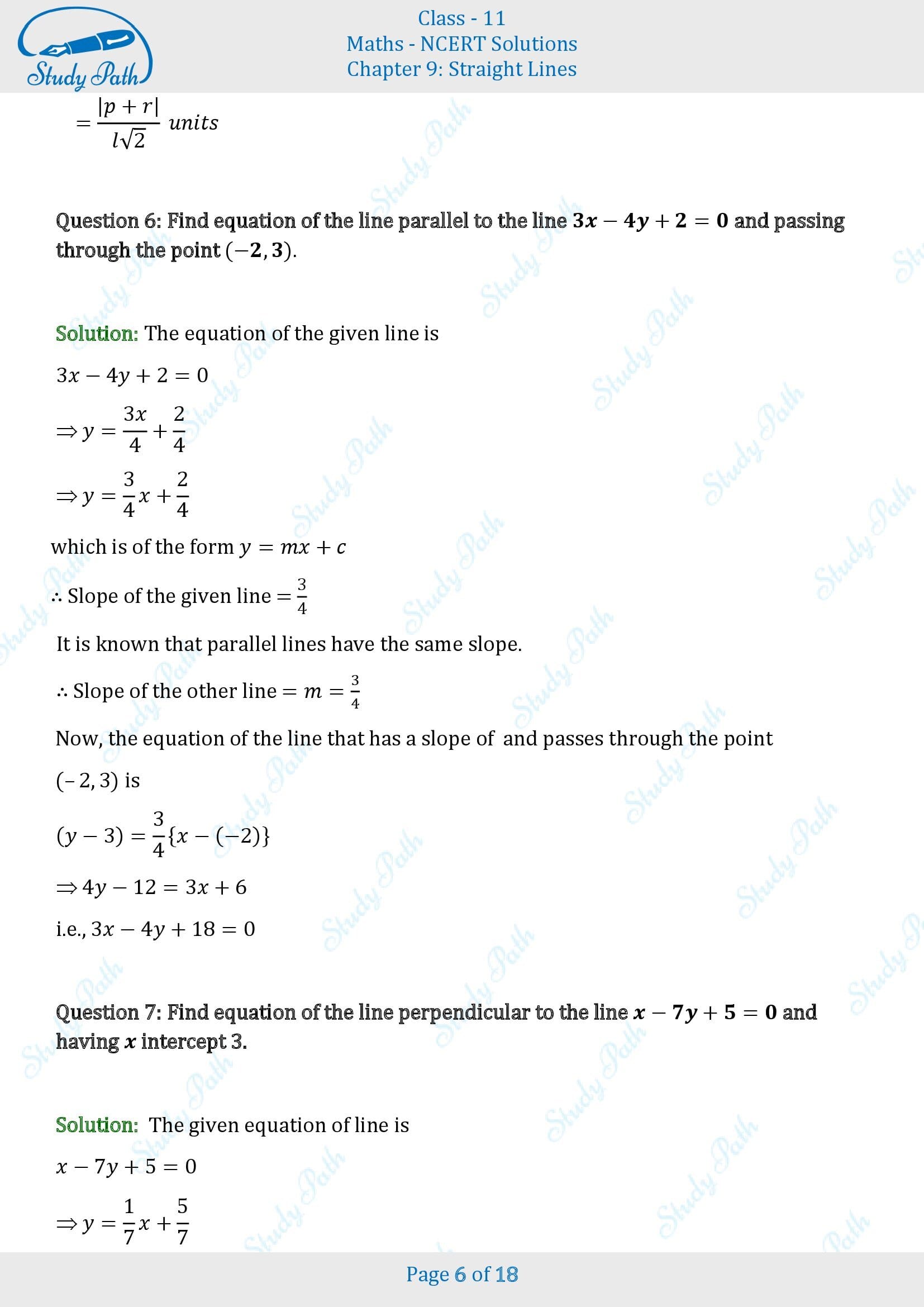 NCERT Solutions for Class 11 Maths Chapter 9 Straight Lines Exercise 9.3 00006