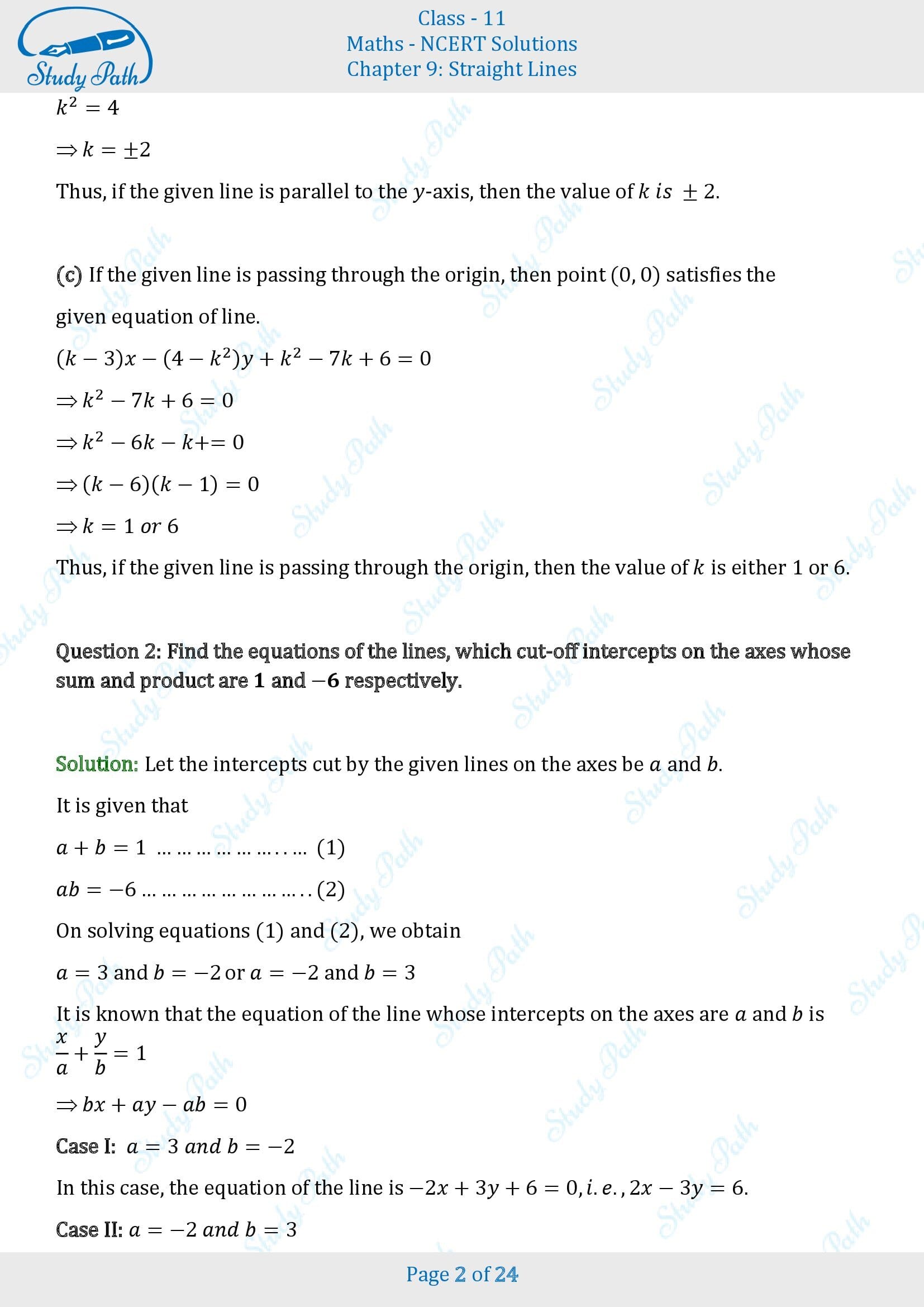 NCERT Solutions for Class 11 Maths Chapter 9 Straight Lines Miscellaneous 9 00002