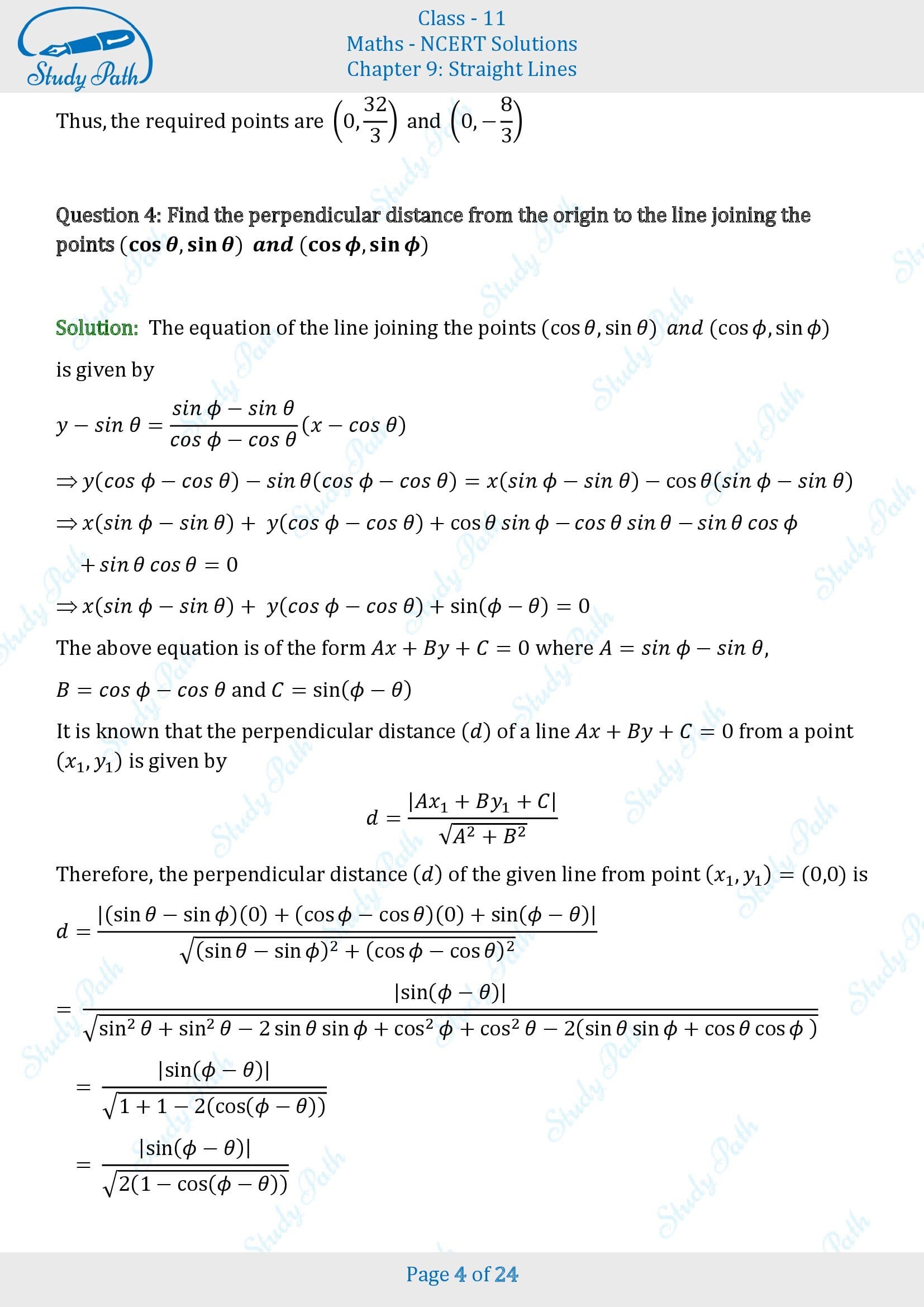 NCERT Solutions for Class 11 Maths Chapter 9 Straight Lines Miscellaneous 9 00004