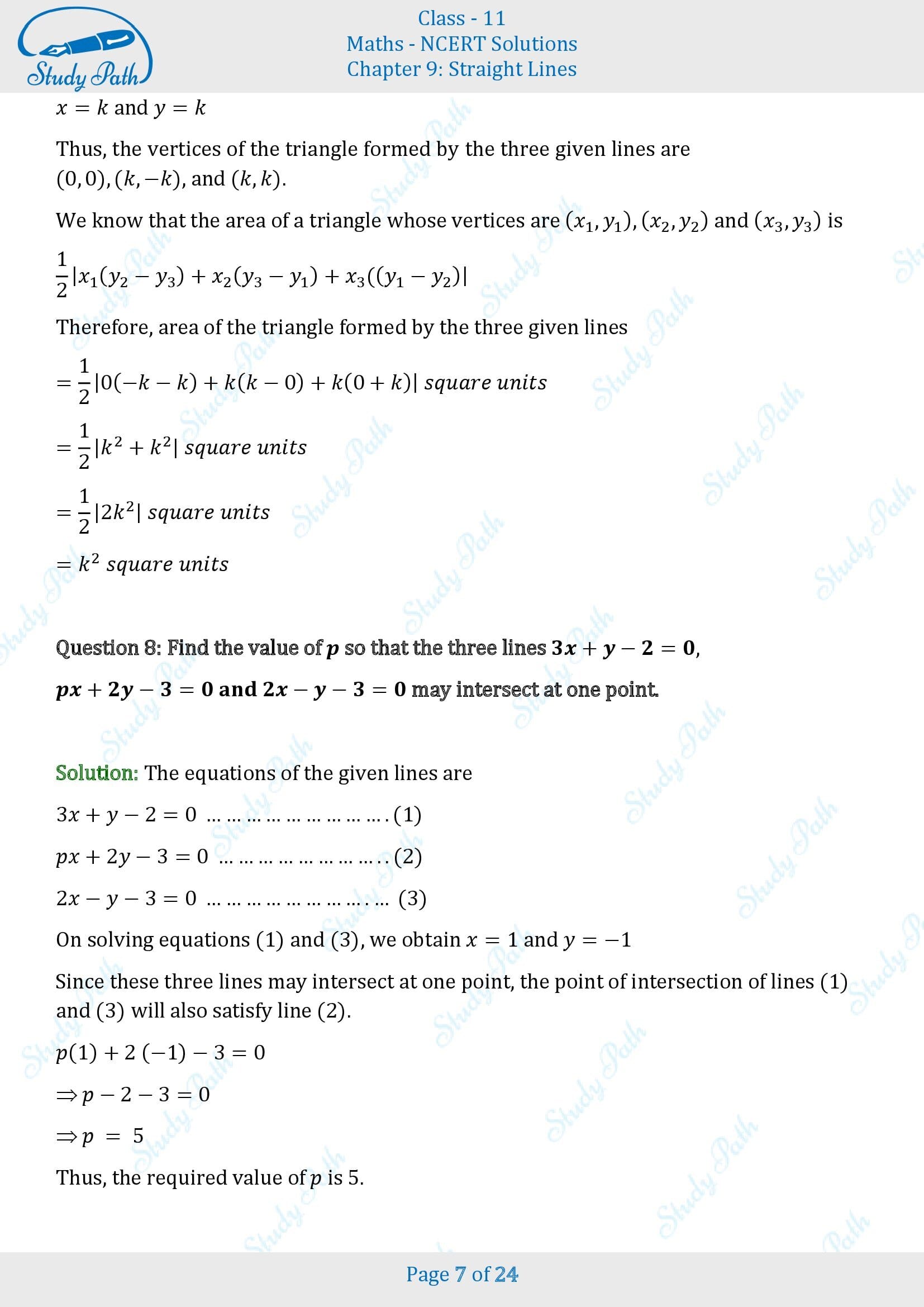 NCERT Solutions for Class 11 Maths Chapter 9 Straight Lines Miscellaneous 9 00007