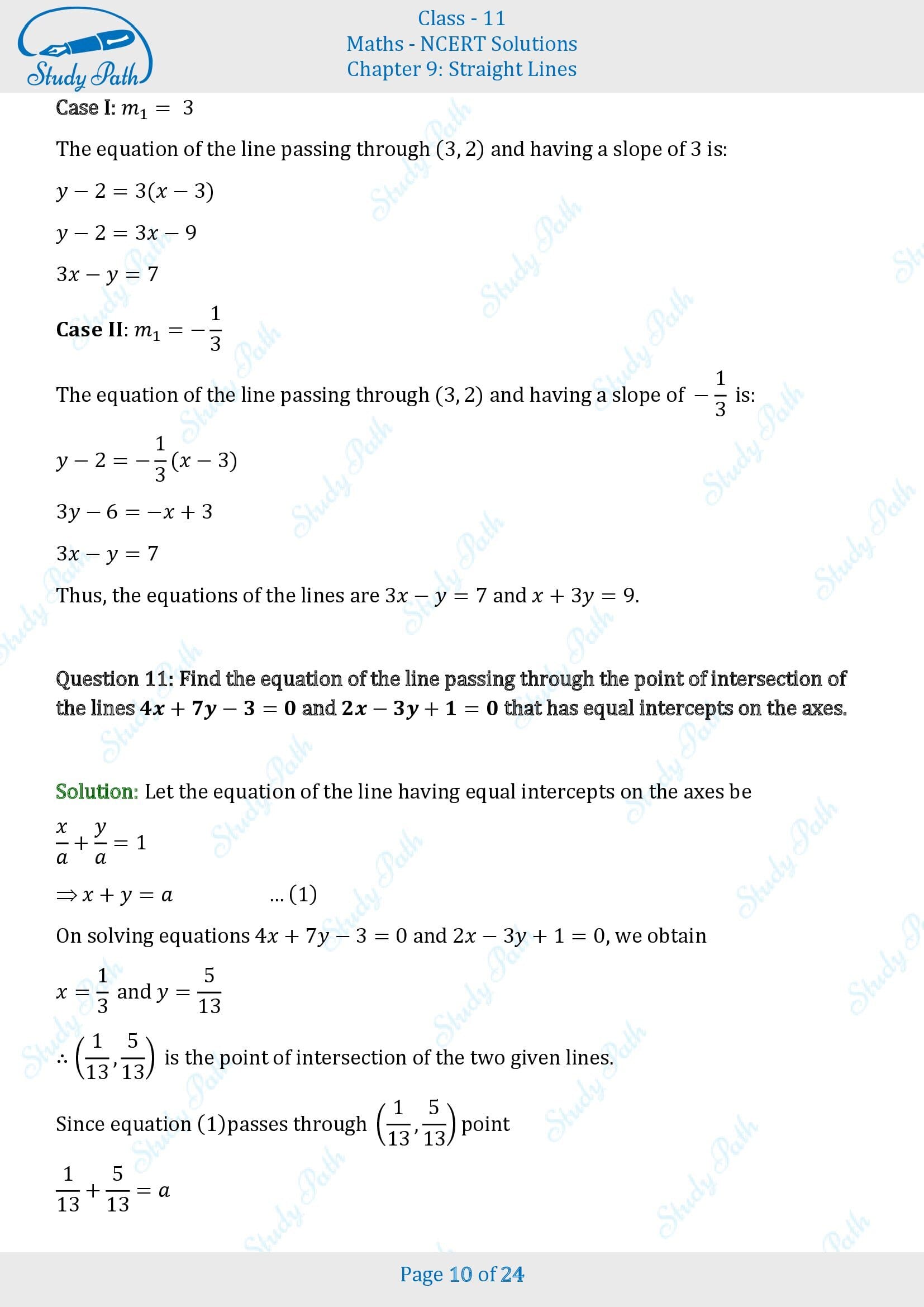 NCERT Solutions for Class 11 Maths Chapter 9 Straight Lines Miscellaneous 9 00010